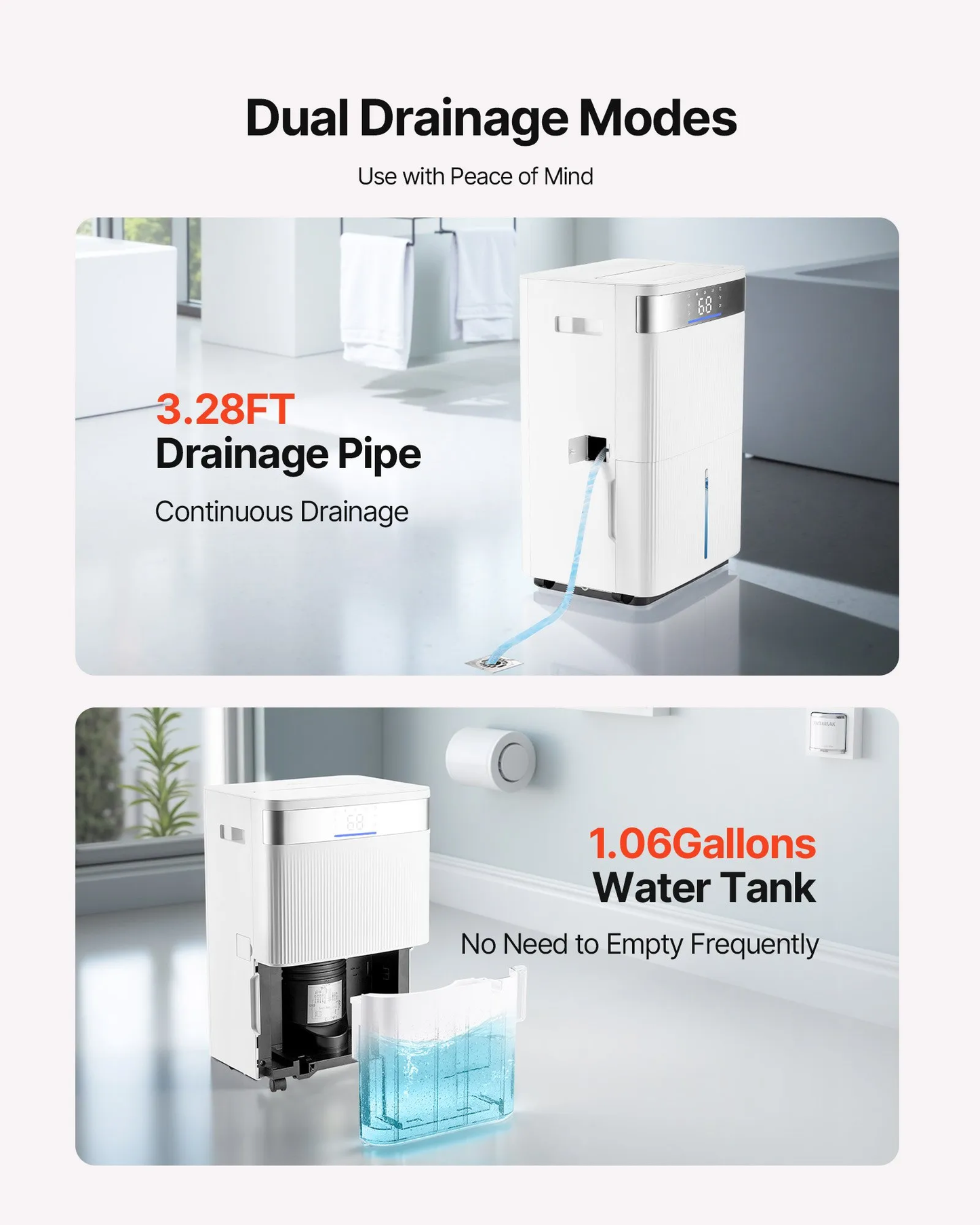 VEVOR 80 Pints Dehumidifier for Home & Basement, Drain Hose for Commercial & Industrial Use,-$180