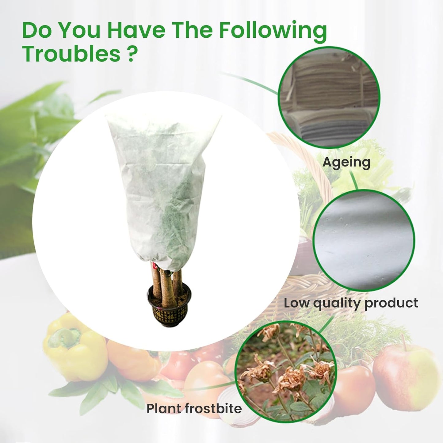 BNIB-2 Pack Plant Covers Freeze Protection, Winter Warm Plant Cover Tree Frost Cloth Warm Blankets-$10