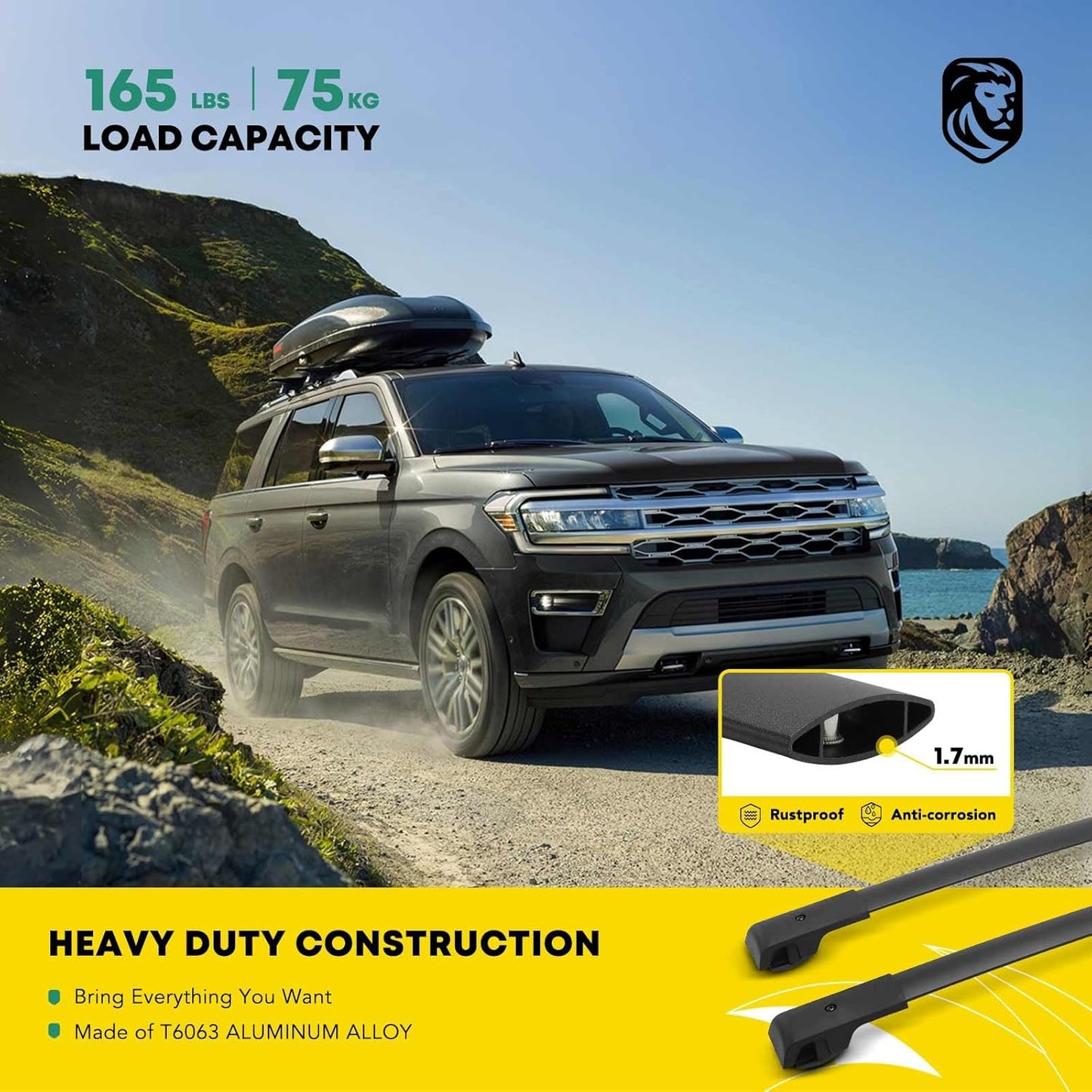 BNIB-YHTAUTO Car Roof Rack Cross Bar Compatible with Volkswagen Tiguan 2018-2024 w/Raised Rails,-$140