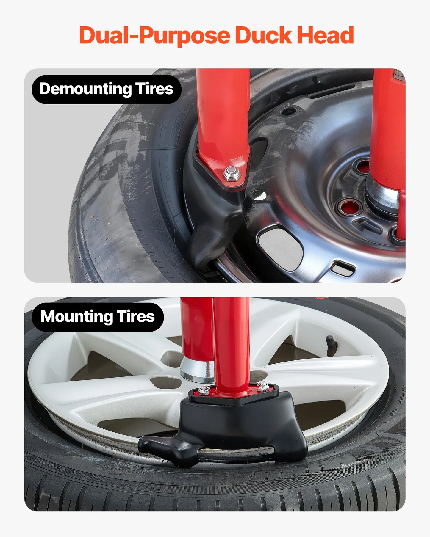 VEVOR Manual Tire Changer Duck Head Kit with Silver Cone, Fit for 16"-21" Wheels,  for Most Cars, SUVs,-$35