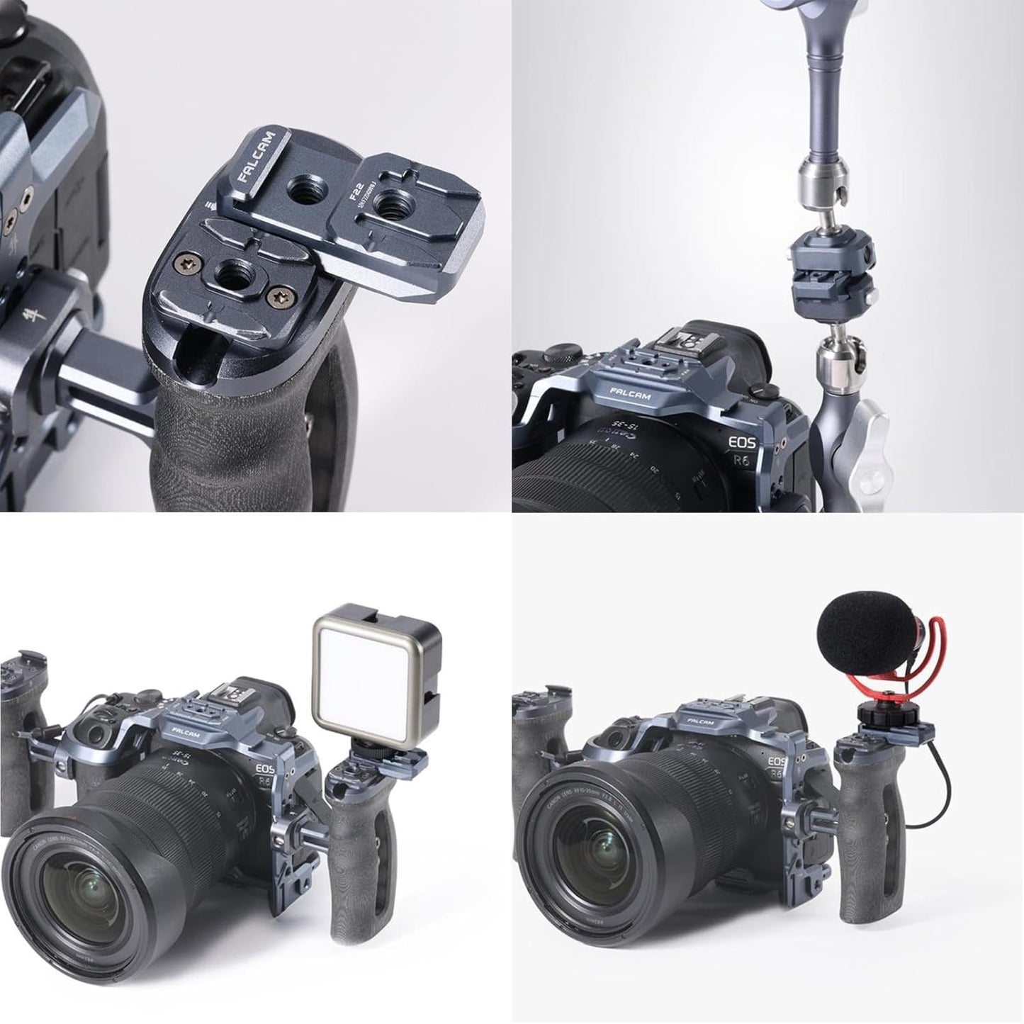 BNIB-FALCAM F22 Cold Shoe Three Position Dual-Head Quick Release Plate with Dual-Side F22 Quick Release Mount