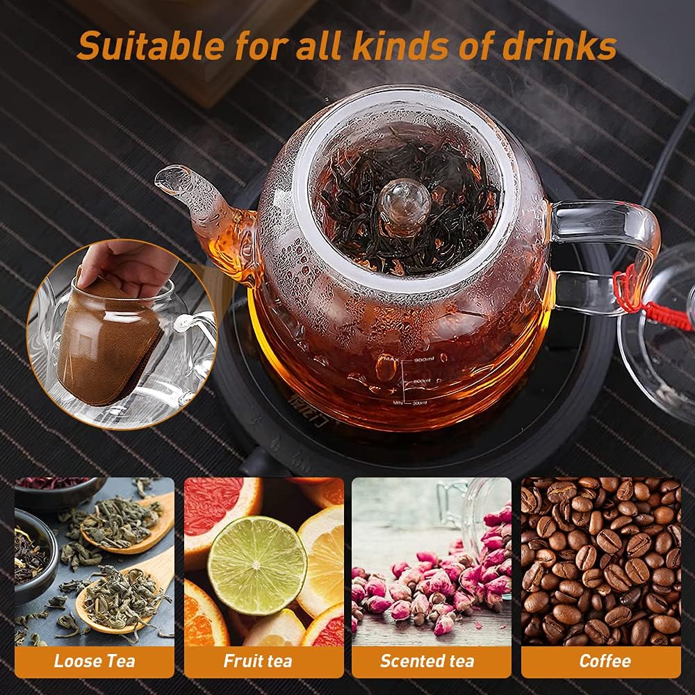 BNIB-Glass Teapot with Infuser 1200ML for Stovetop Safe with Removable Infuser Tea Kettle,-$15