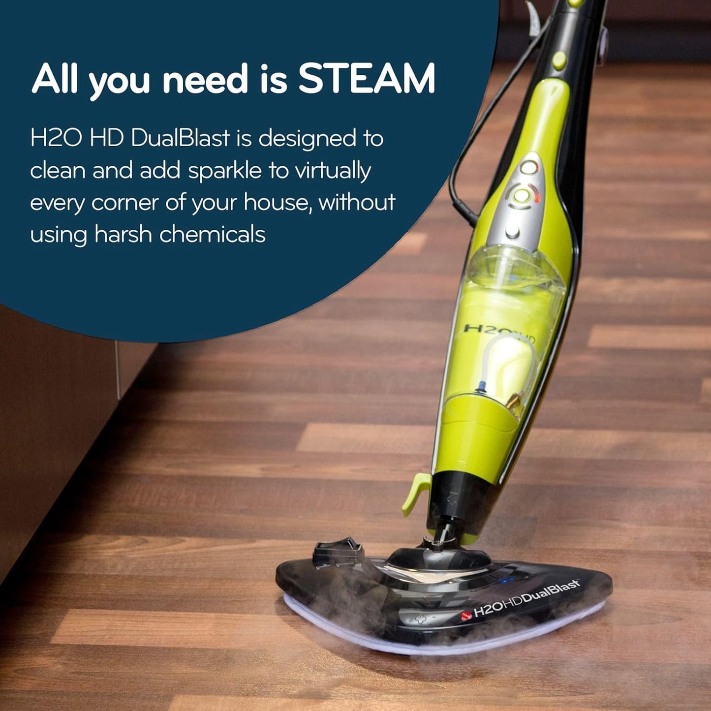 BNIB-H2O HD 5 in 1 Handheld Steam Cleaner System with 14-Piece Accessory Kit for Home,-$120