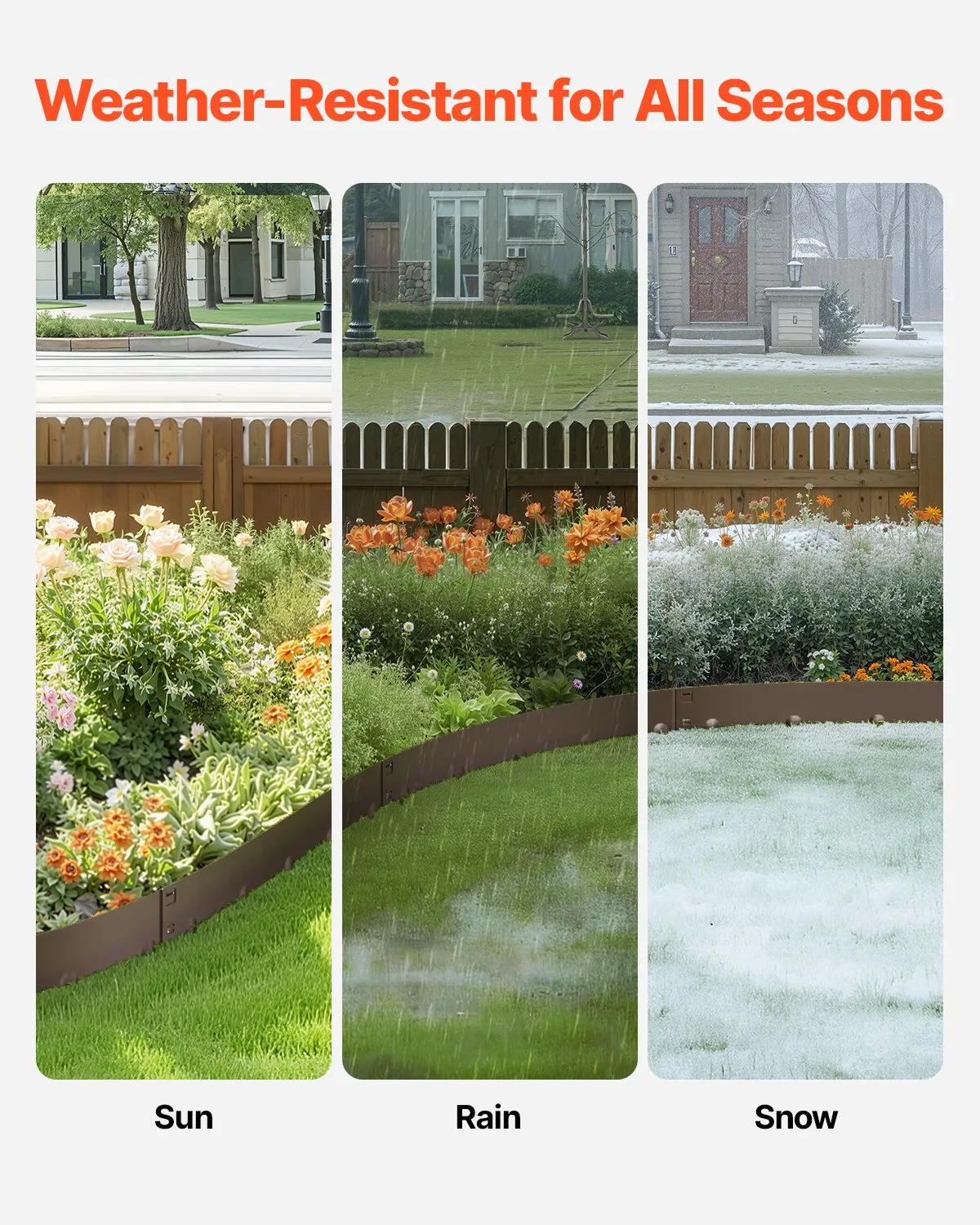 VEVOR Steel Landscape Edging, 5 Packs 39 x 3 in Rust-Resistant Metal Landscape Edging,-$25