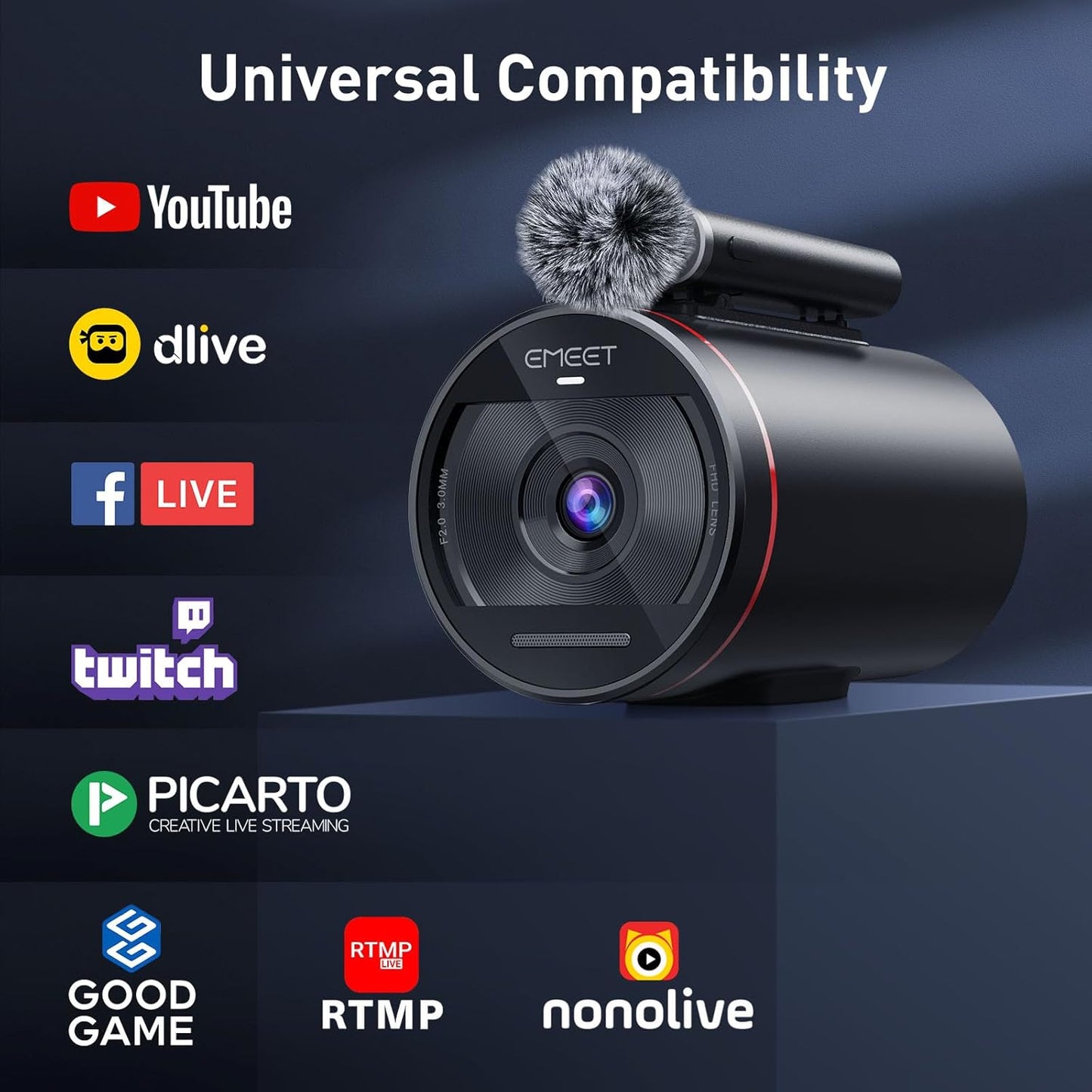 OPen Box EMEET Streamcam One Wireless Streaming Camera, 1080P HD Webcam with Sony Sensor,-$120