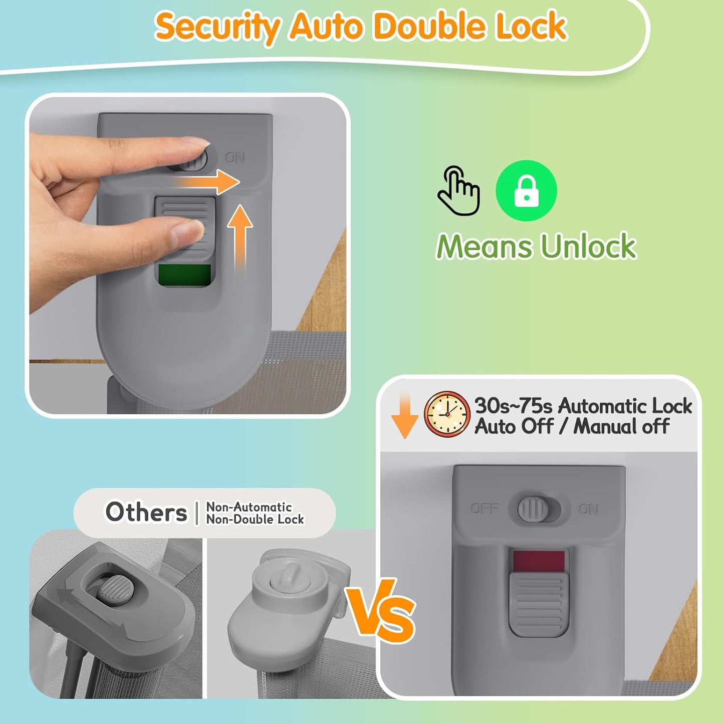 BNIB-200" Retractable Baby Gate Extra Wide, 34" Tall Mesh Baby Gate, Retractable Safety Gate,-$70