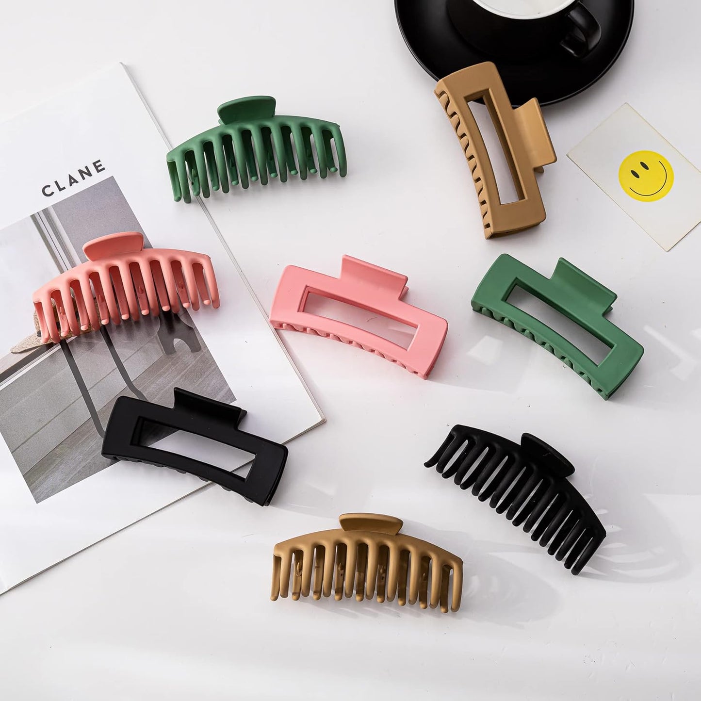 BNIB-8 Pack Large Hair Clips, Claw Clips, 4.3" Hair Clips for Women & Girls,2 Styles 4 Colors,-$10