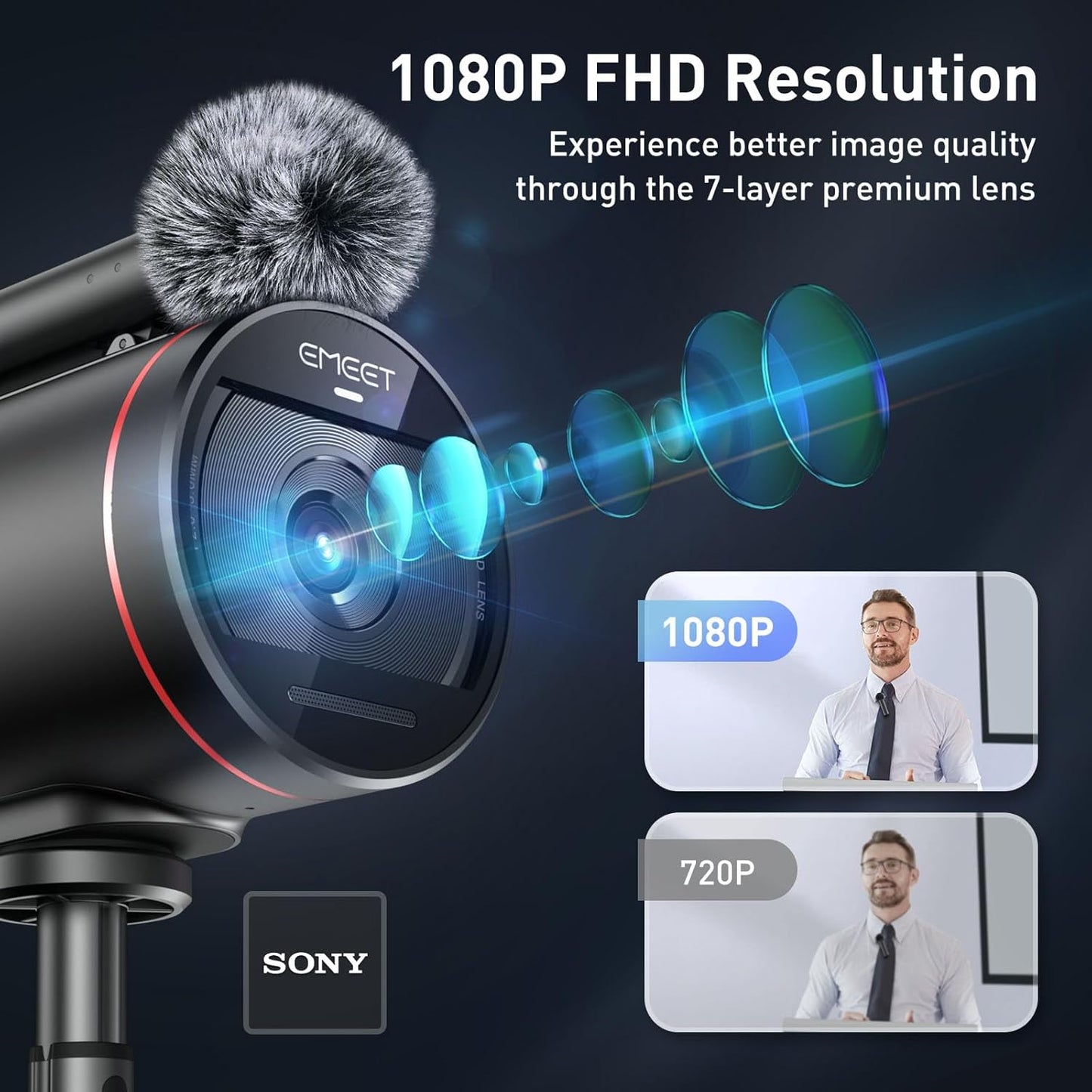 OPen Box EMEET Streamcam One Wireless Streaming Camera, 1080P HD Webcam with Sony Sensor,-$120