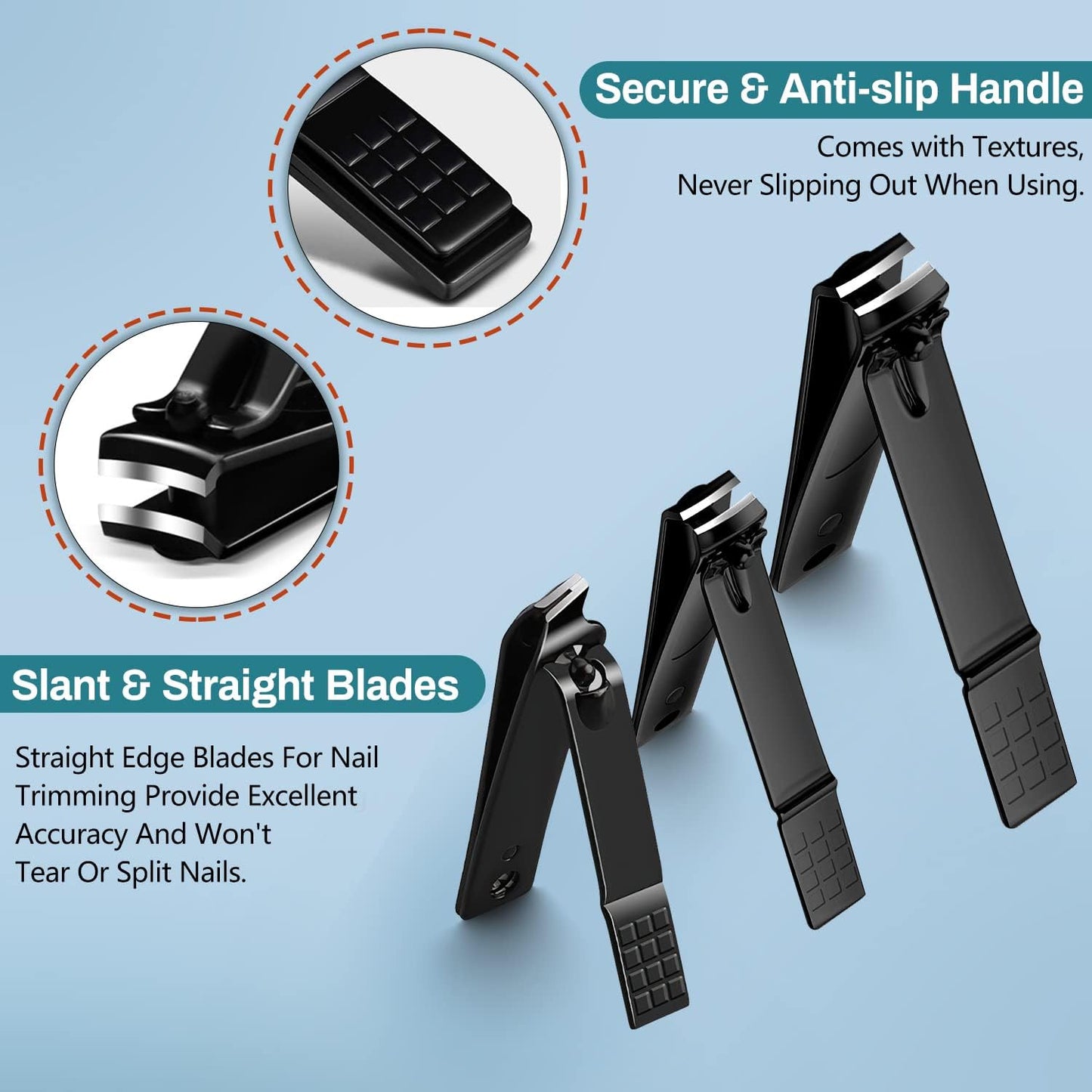[BNIB] SUBESING 18-Piece Professional Manicure Set,Stainless Steel Manicure Kit Nail Care-(Black)-$15