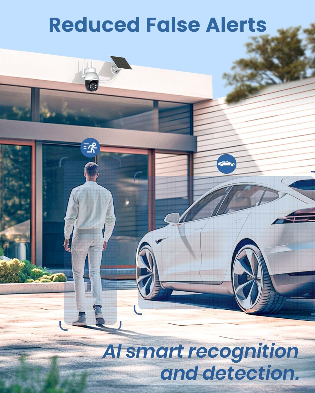 BNIB-AOSU Solar Security Camera Wireless Outdoor, 3K/5MP WiFi Camera Surveillance Exterieur