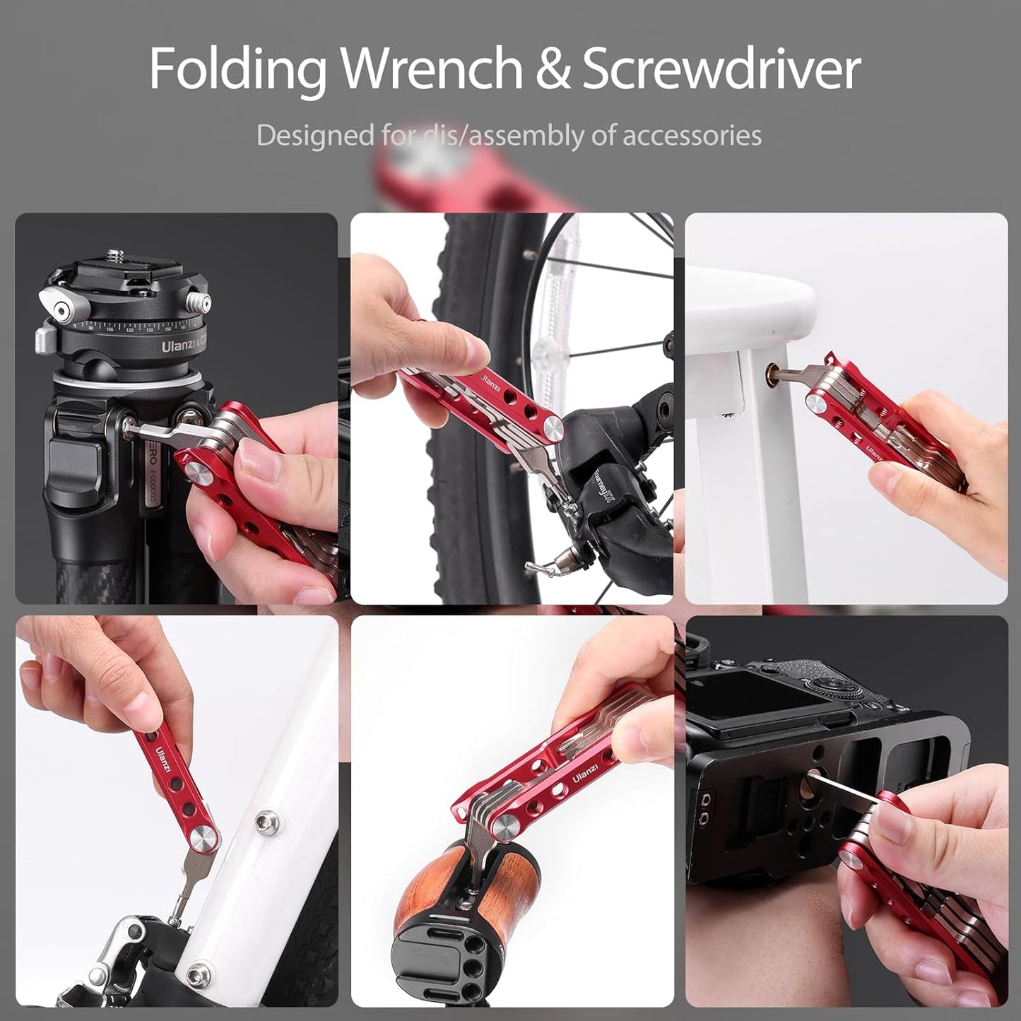 BNIB-ULANZI 9-in-1 Folding Tool Set with Screwdrivers and Hex Key Wrenches, Pocket Multitool Keychain