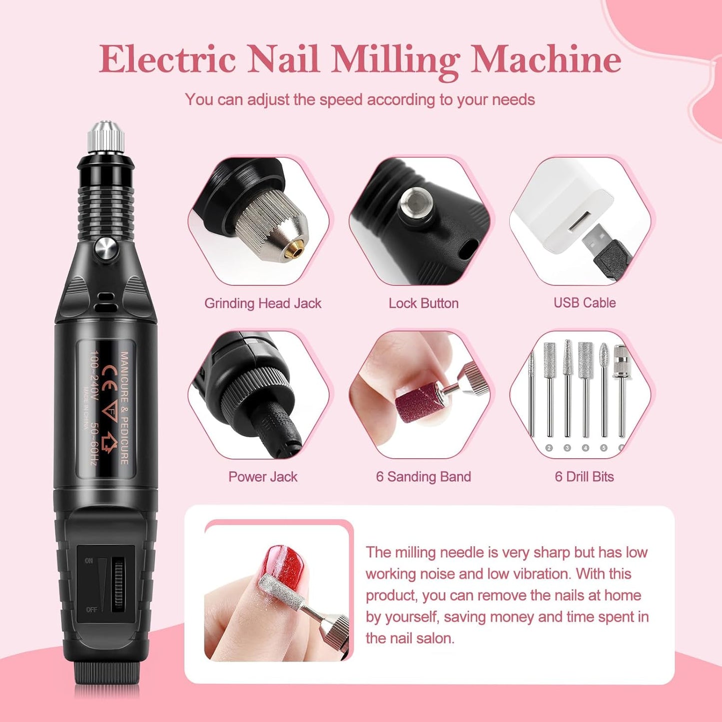BNIB-All-in-One Gel Nail Polish Kit: includes UV light, nail drill, 10 gel polishes, 3 poly nail gels,-$30