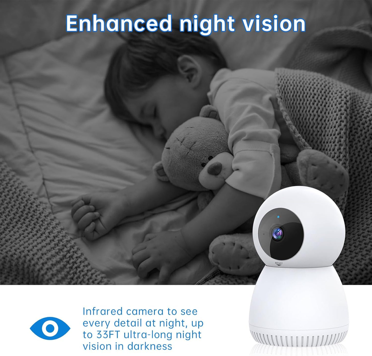 BNIB-Indoor Security Camera, 1080P Camera, 2.4GHz WiFi Security Cameras Wireless Indoor,-$20