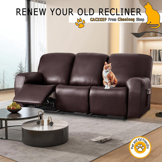 BNIB-Reclining Couch Covers Loveseat Recliner Chair Slip Covers Leather Waterproof Stretch Sofa Covers,-$20