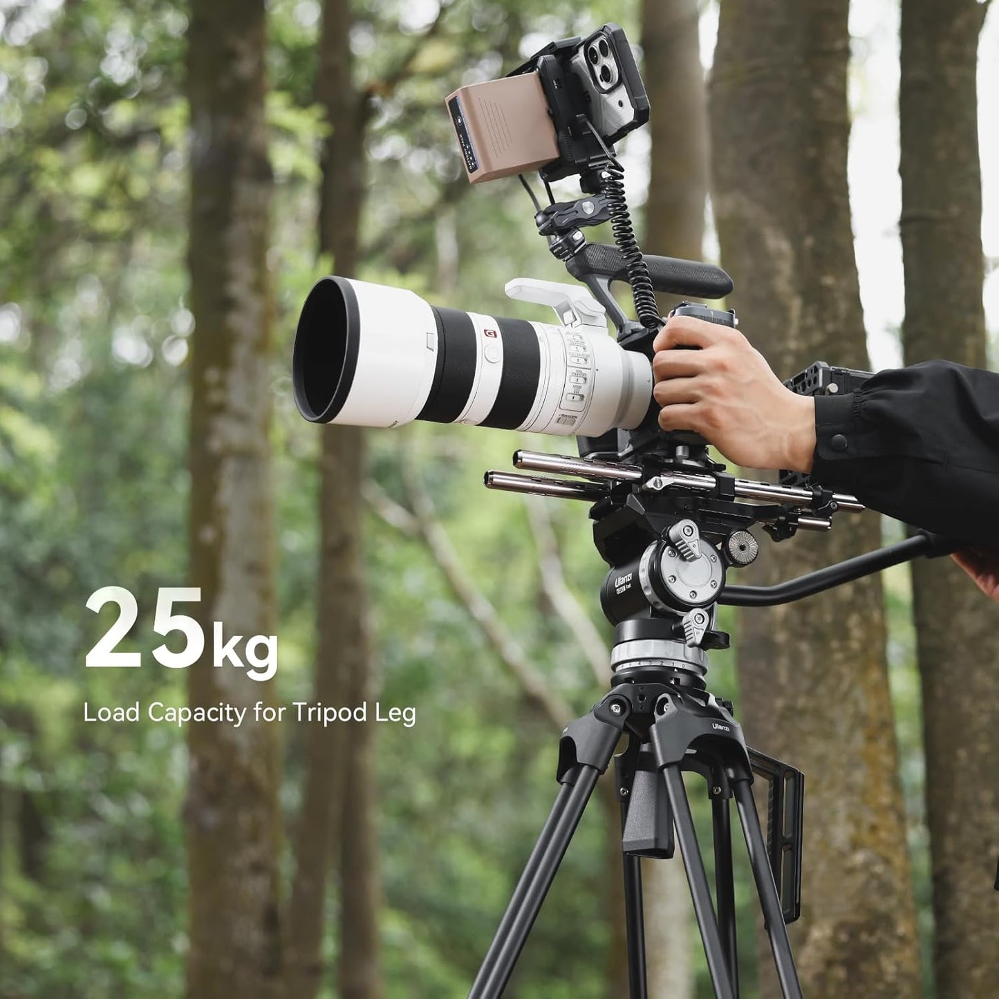 BNIB-Ulanzi Video Fast Heavy Duty Tripod Kit T048 Aluminum Alloy Tripod & Fluid Head,