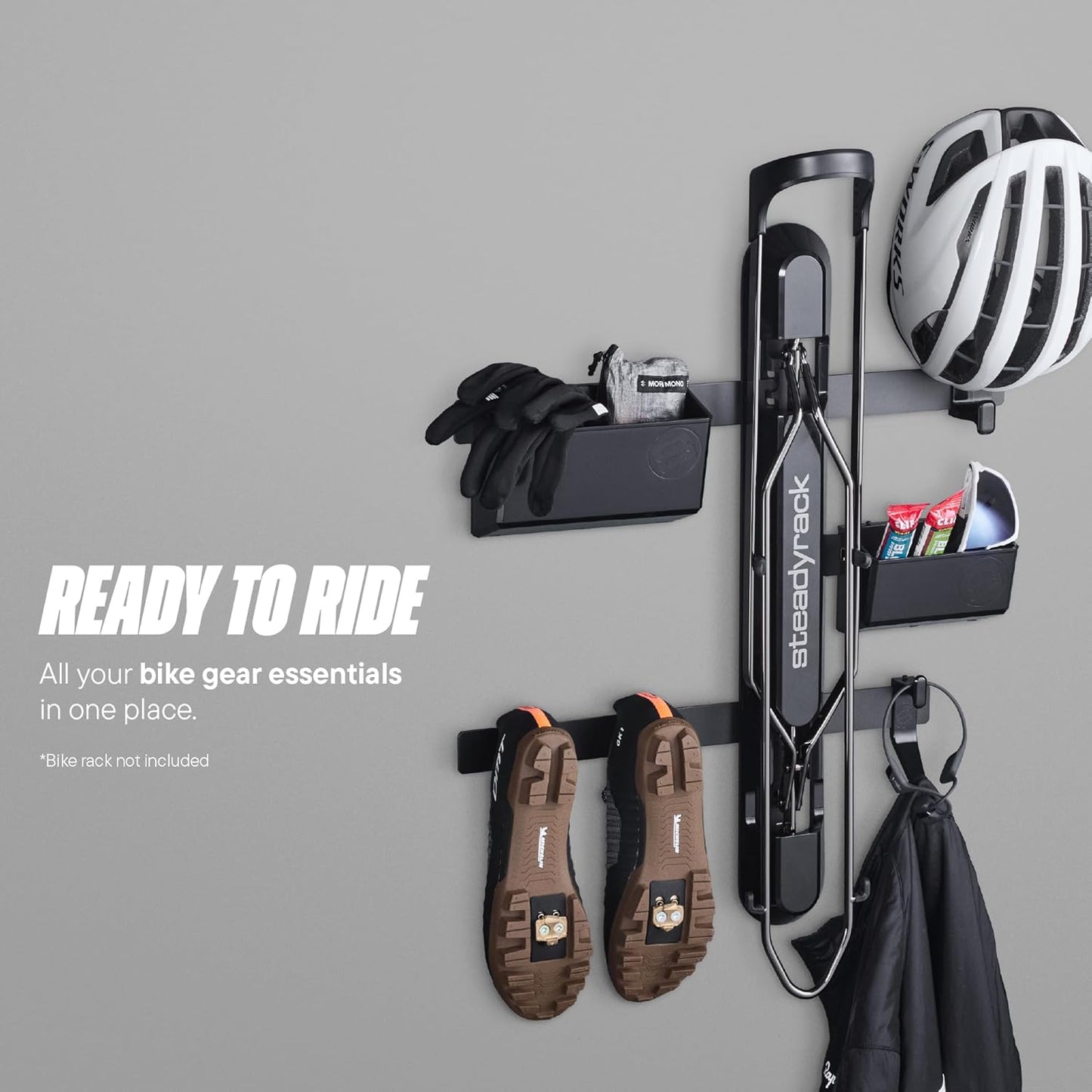 BNIB-Steadyrack Gear Mate Storage Organizer System – Bike Accessories Integrates with all bike racks,-$35