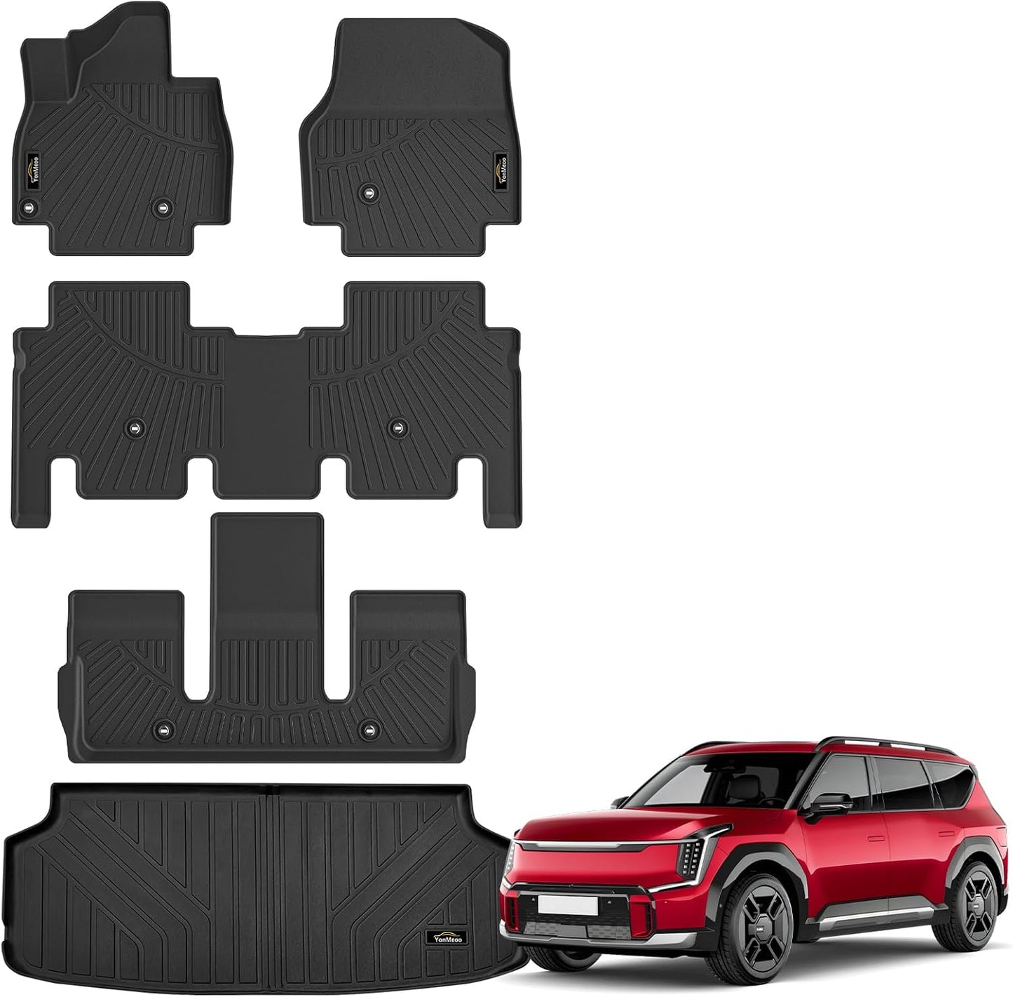 BNIB-Floor Mats & Cargo Liner Custom Fit for 6-Seats EV9 2024-2026 (Not Fit Relaxation Chairs & 7-Seats) ,-$100