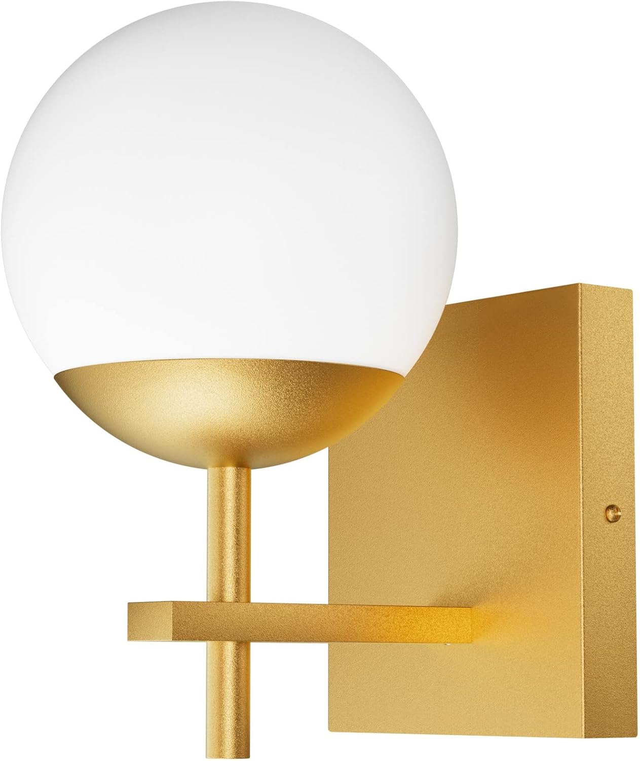Wall Sconce, Mid Century Modern Gold Wall Light Fixtures Milky Glass Indoor (Exclude Bulb),-$25