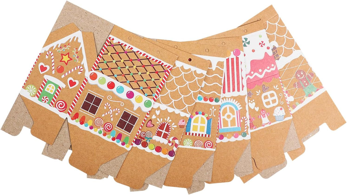 BNIB-SULOLI 24 Pcs Christmas Kraft Paper Gift Boxes, Xmas Candy House Style Goodies Treat Bags,-$5