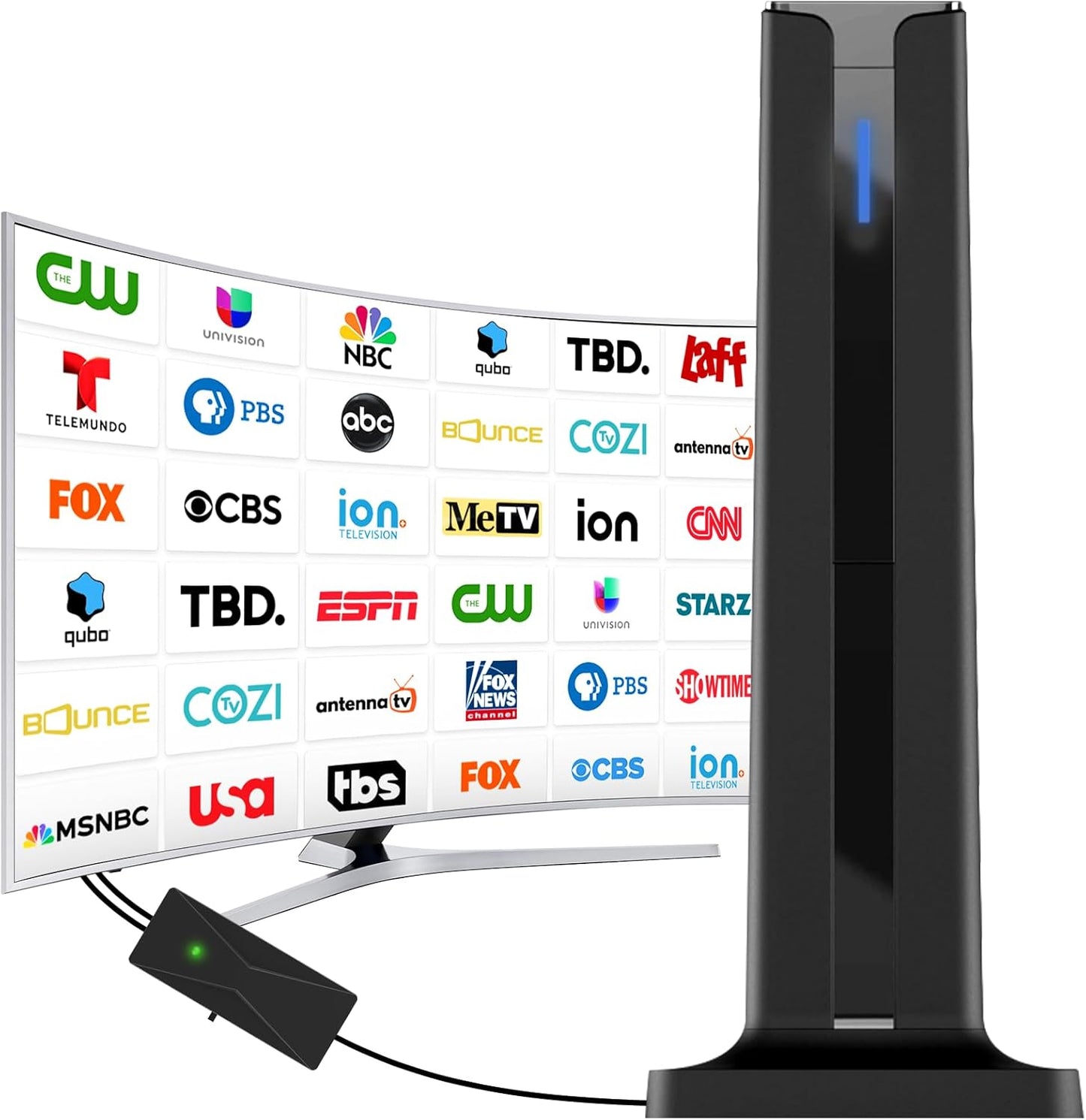 BNIB-Digital TV Antenna for Smart TV Indoor，2025 TV Antenna with Strong Magnetic Base, 360°&Long Range