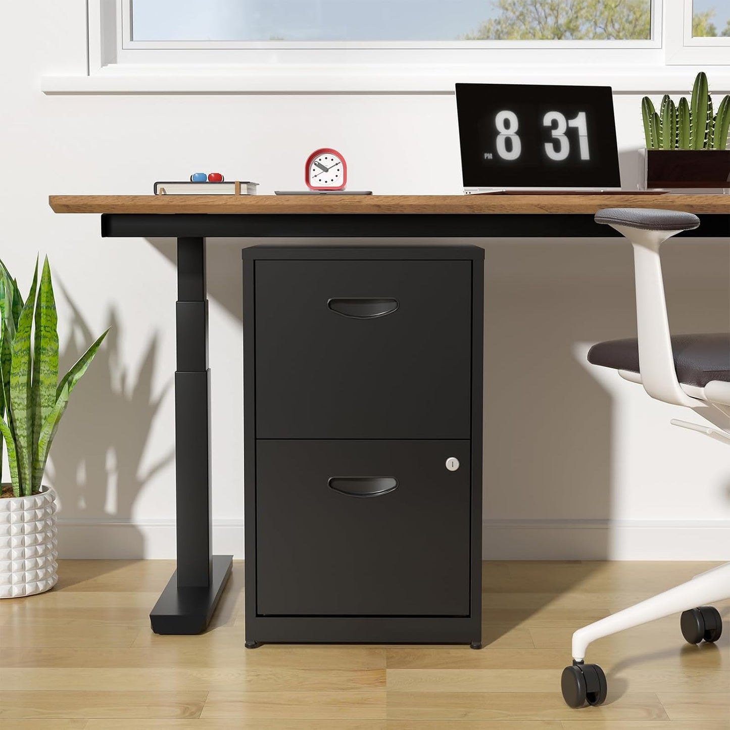 Brand New Filing Cabinet 2 Drawer with Lock, Under Desk Metal Filing Cabinet(black)
