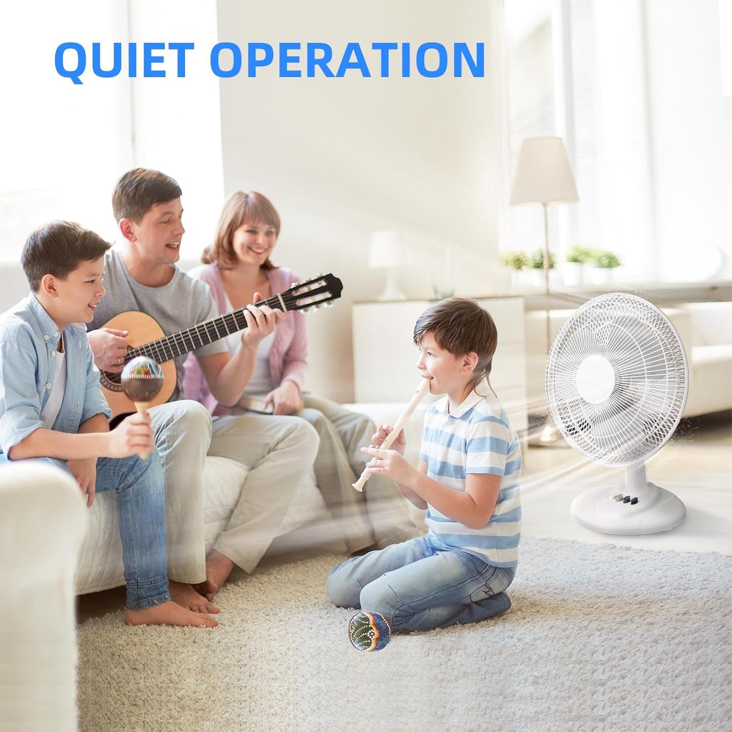 Brand New Assemble Oscillating Table Fan Quiet 3-Speed 12-Inch Adjustable Tilt Fan,-$10
