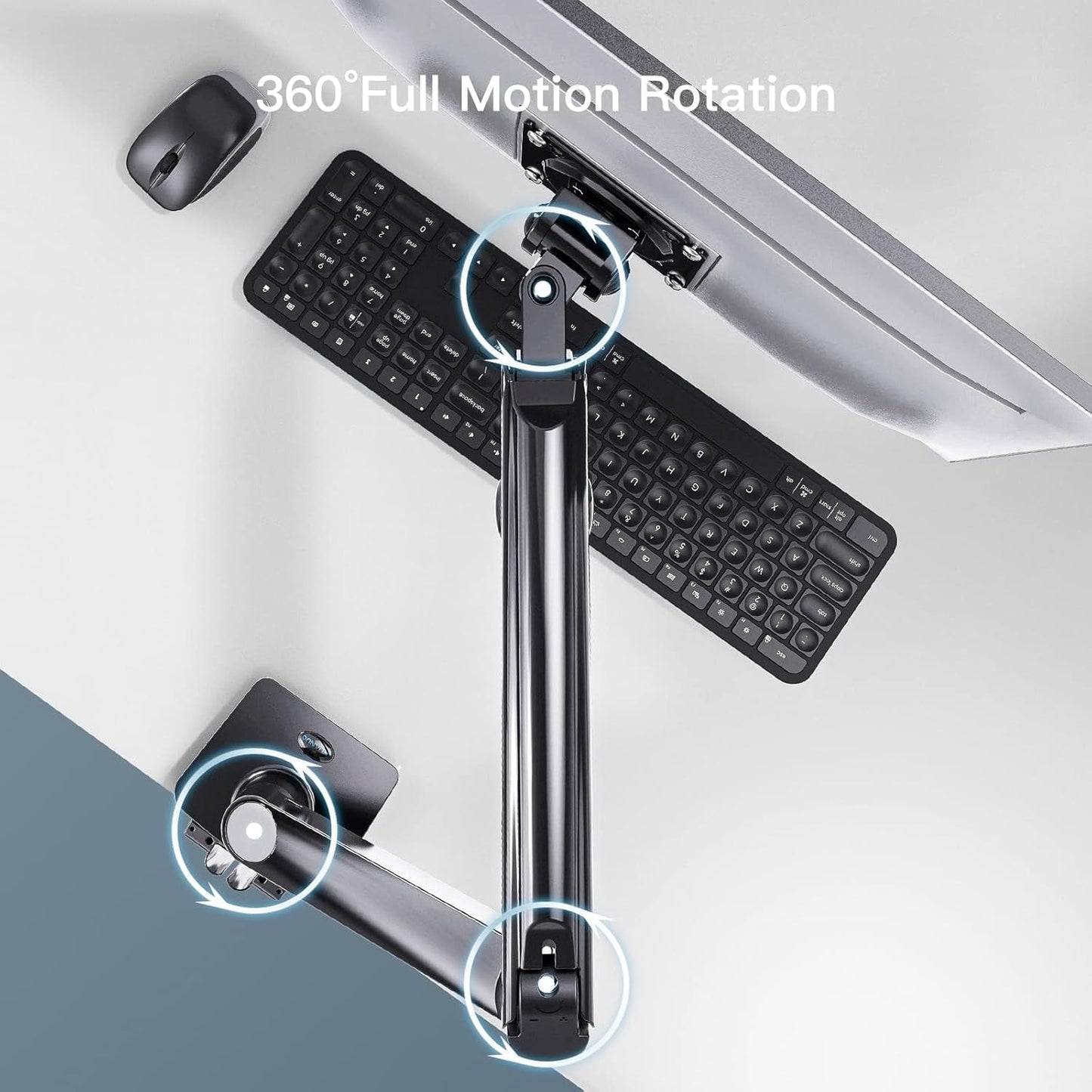 BNIB-HUANUO Single Monitor Mount Stand, Long Single Arm Design Monitor Desk Mount for 13 to 40 inch Computer