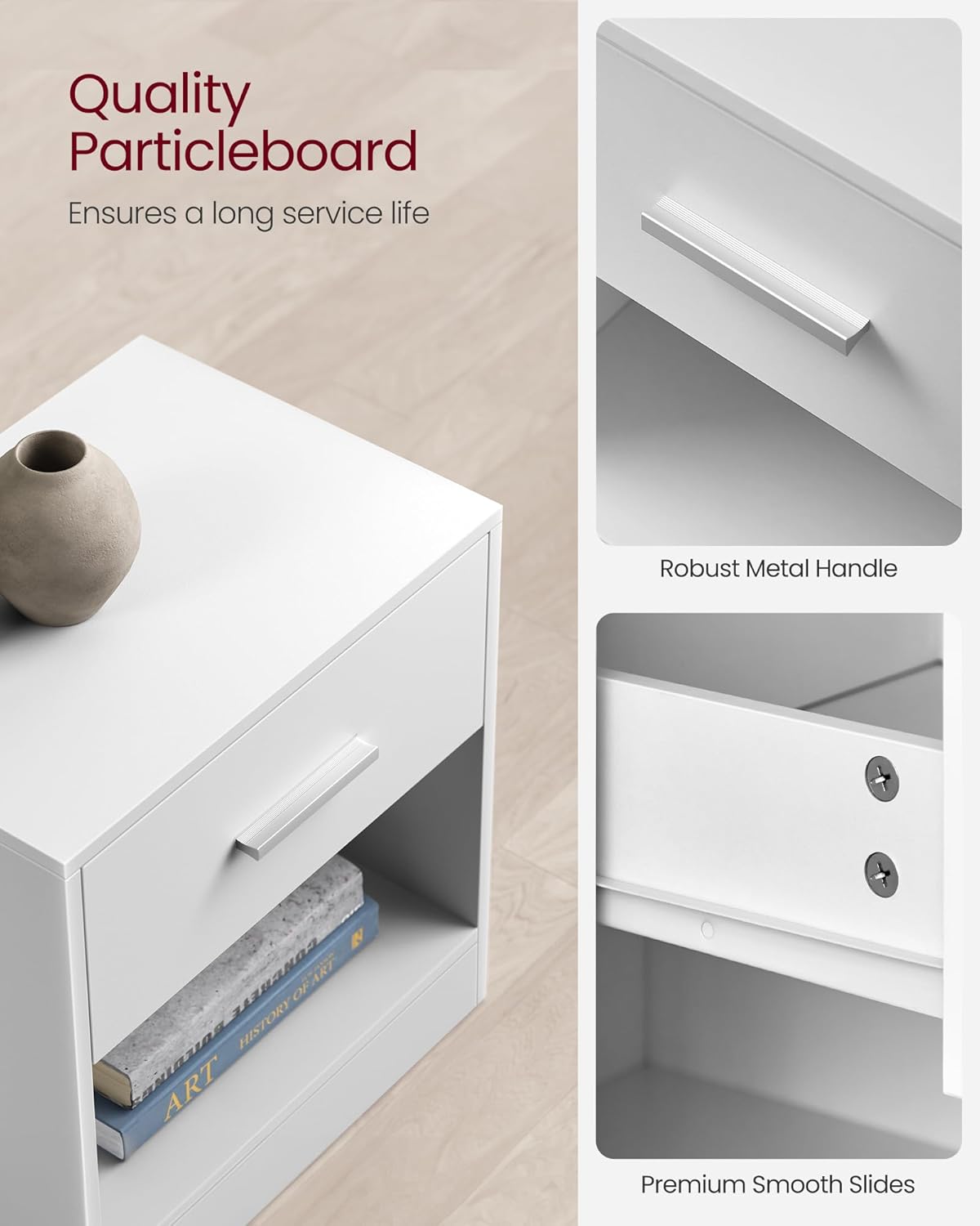 Brand New Assemble Nightstands, Set of 2, Side Tables with Drawer and Shelf, Bedside Tables, ,-$80