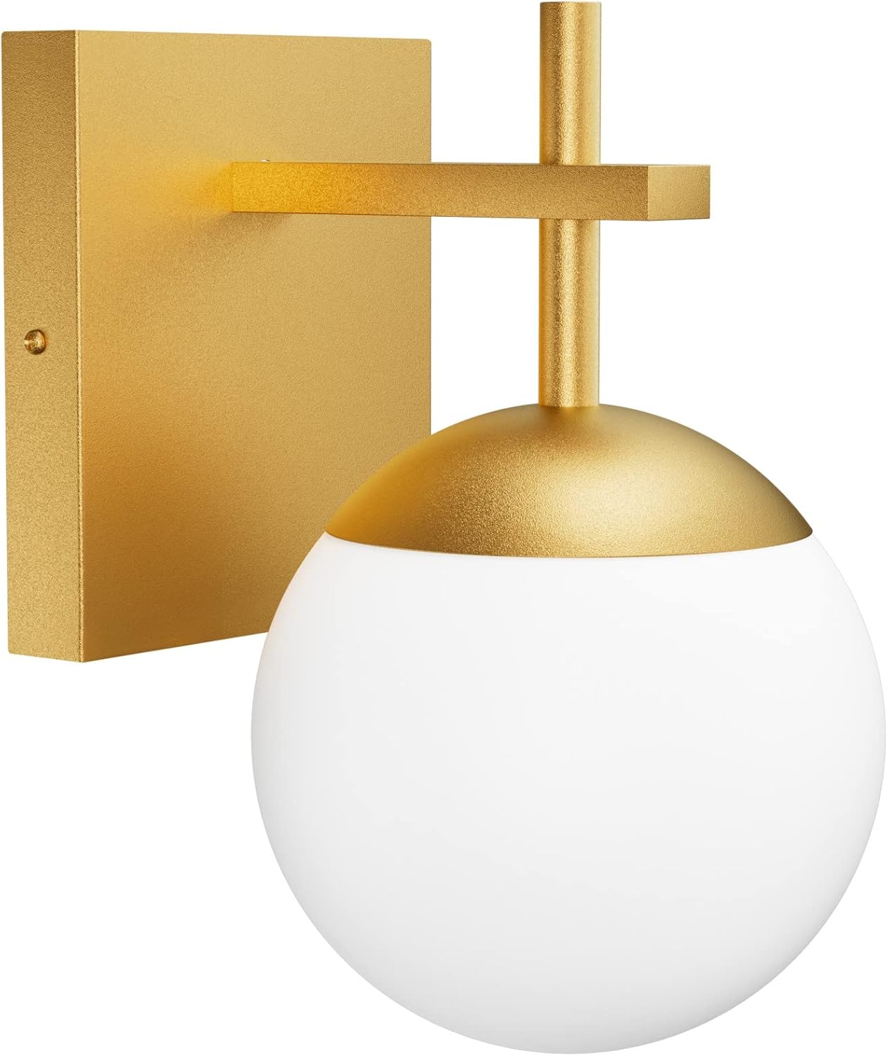 Wall Sconce, Mid Century Modern Gold Wall Light Fixtures Milky Glass Indoor (Exclude Bulb),-$25