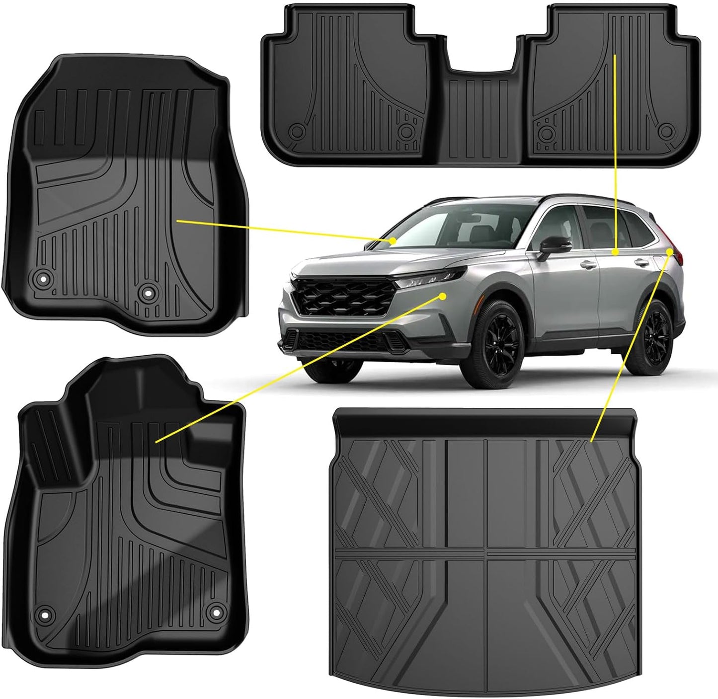 BNIB-Floor Mats and Cargo Liner Fit for Honda CR-V 2023-2025 (Include Hybrid Models) Full Set Black,-$35