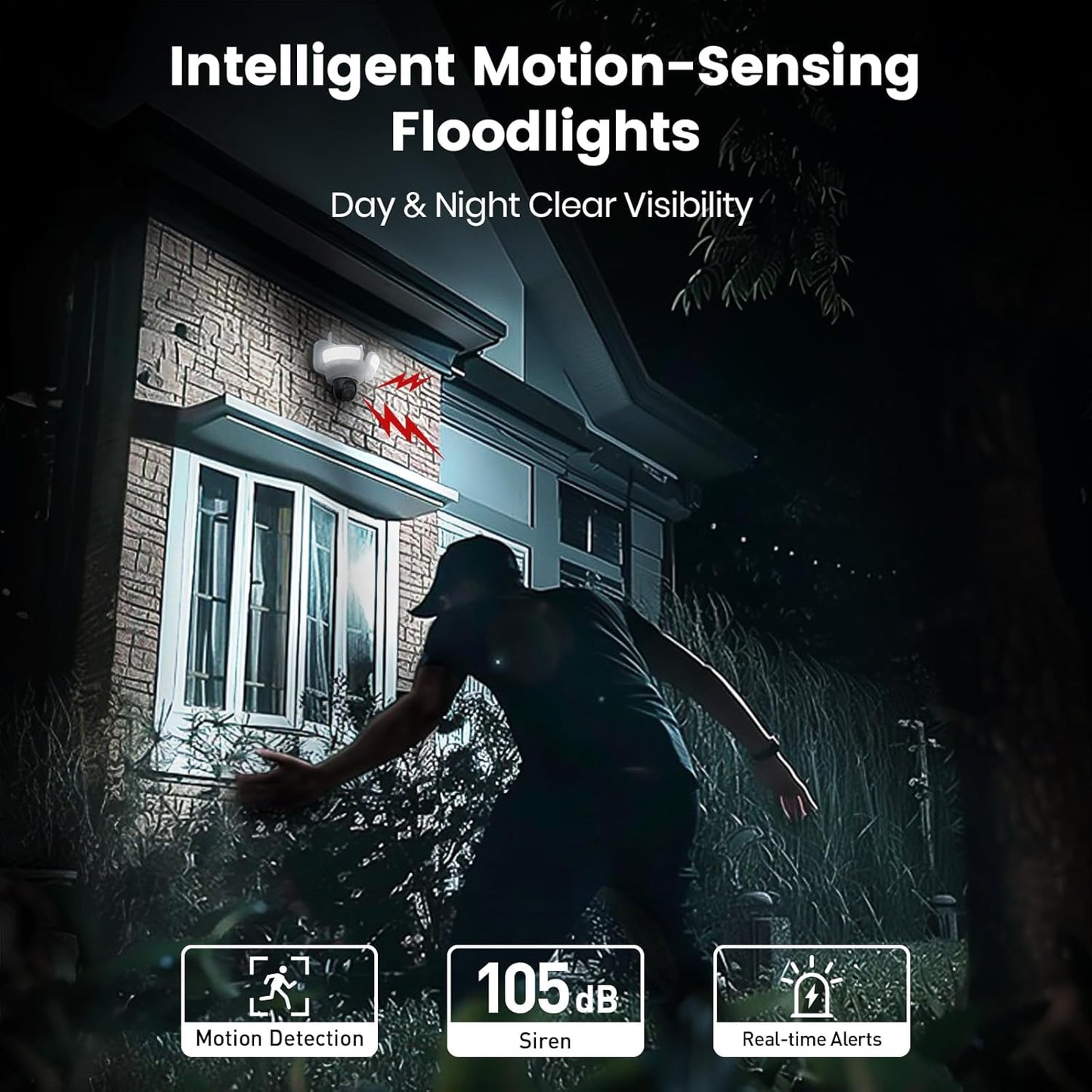 BNIB-AOSU Floodlight Camera Wired, 3K UHD Security Camera Outdoor, 360° Coverage Surveillance,-$120