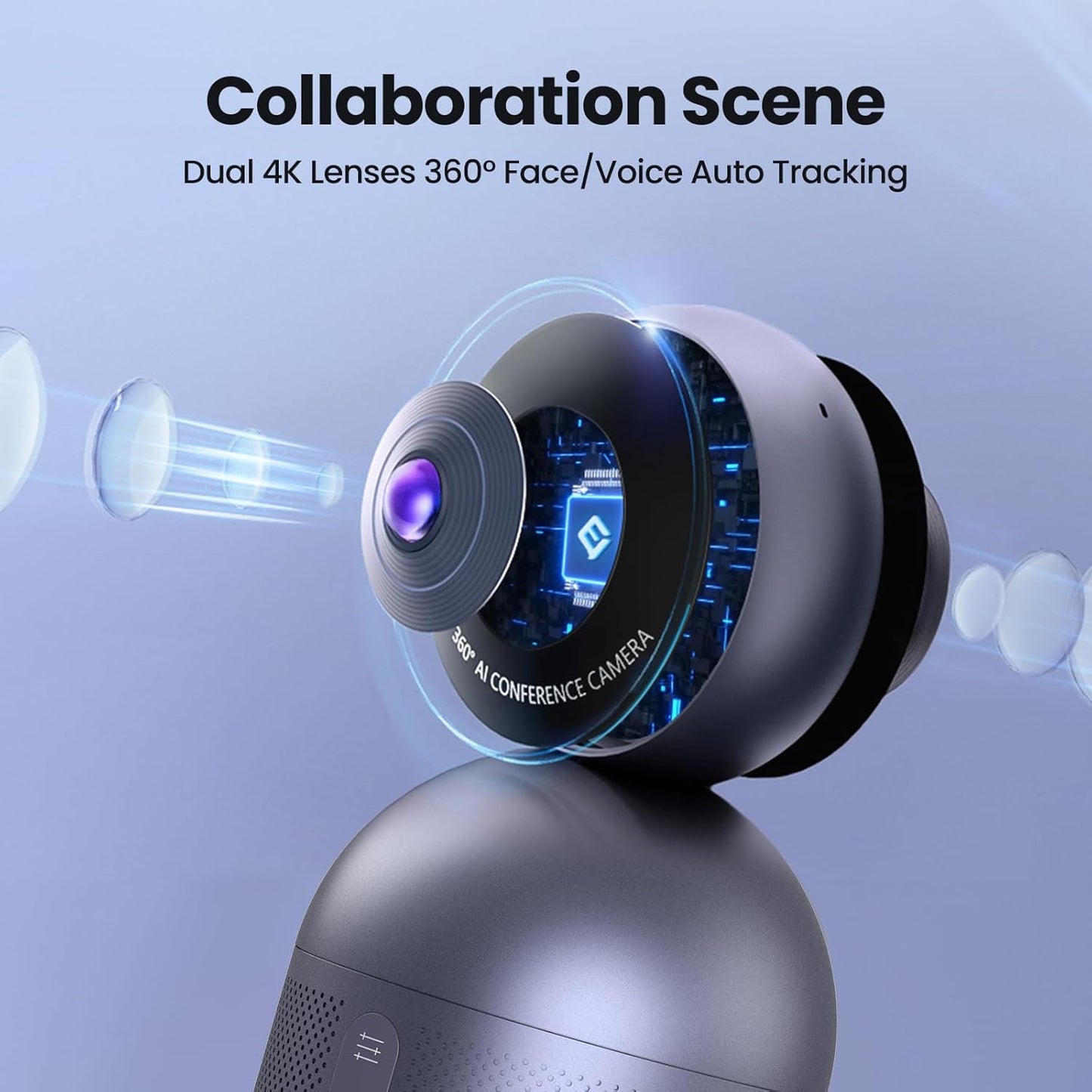 OPen Box EMEET Meeting Capsule Pro, Dual 4K Lenses 360°Auto-Tracking Speakers Video Conference Camera ,-$300
