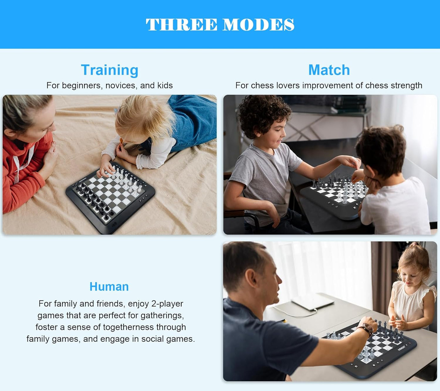 BNIB-Vonset P6 Computer Chess Game Talking Smart Chess Board Electronic Chess Set