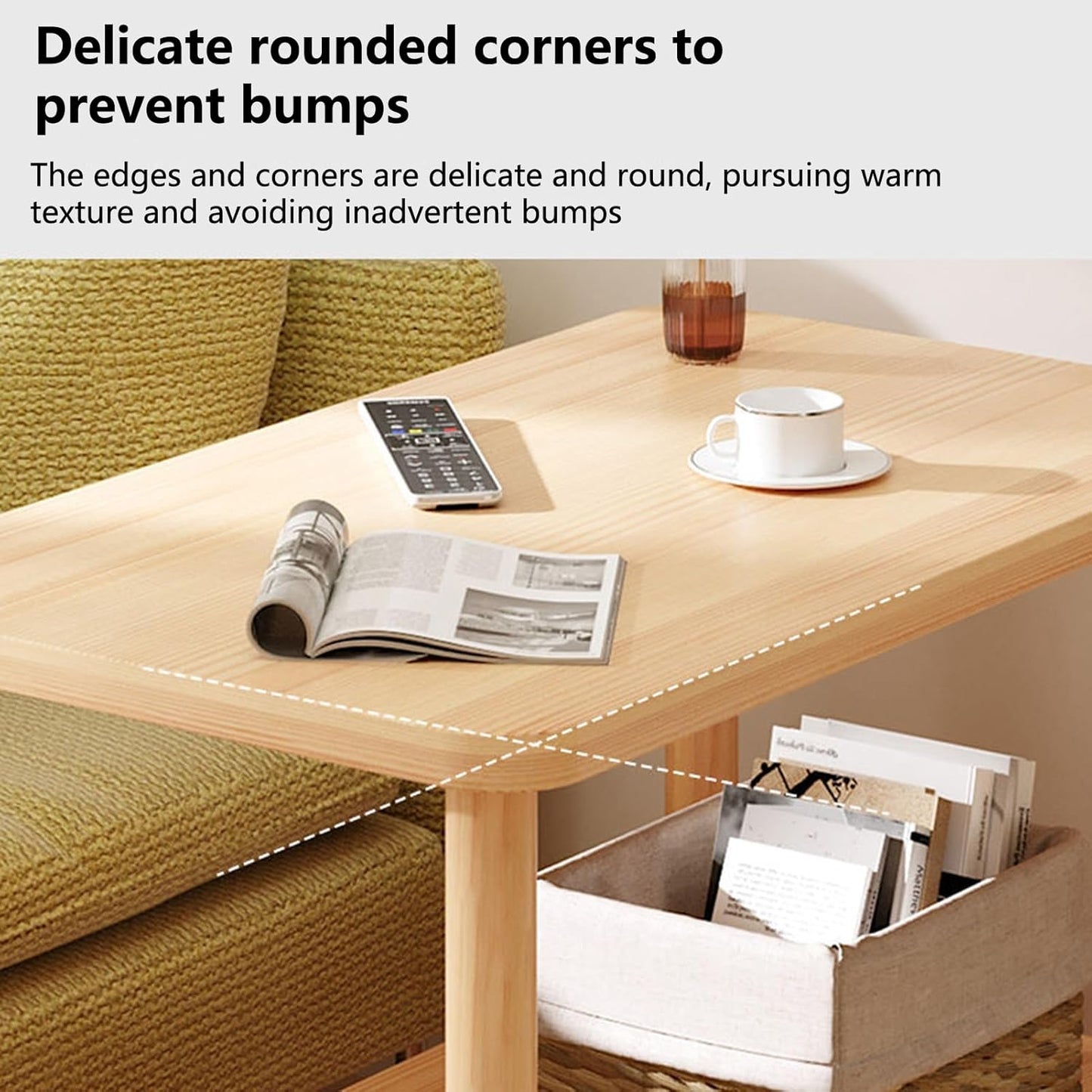 Brand New Assemble Small End Table for Small Spaces,Nightstand with 4 360-degree Wheels,-$40