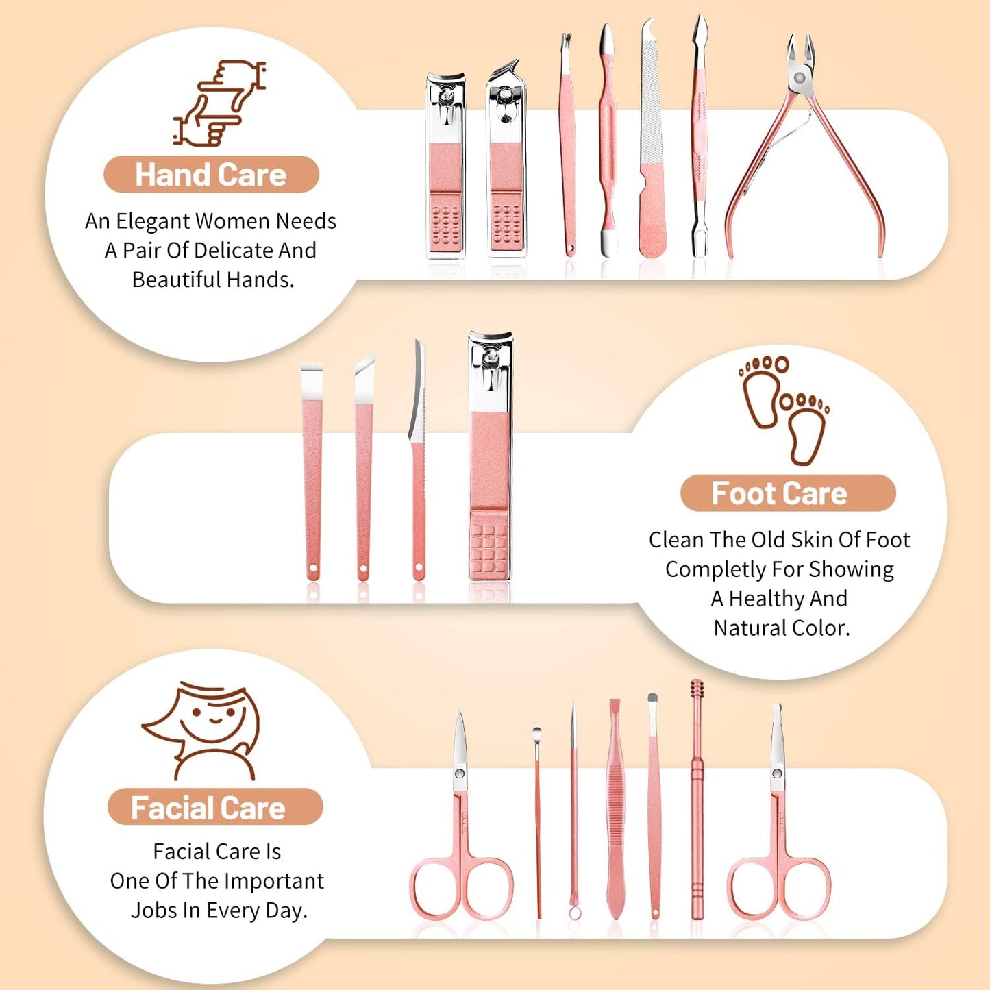 [BNIB] SUBESING 18-Piece Professional Manicure Set – Your All-in-One Grooming Solution!(Pink)-$15
