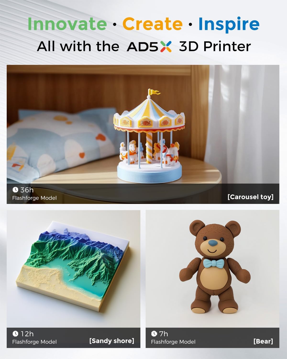 OPen Box AD5X Multi-Color 3D Printer 4 Colors with IFS, Fully Auto Leveling FDM 3D Printer,-$250