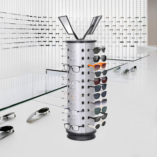 BNIB-44-Pair Rotating Sunglasses Display Stand with Mirror,Ideal for home, optical stores,-$40