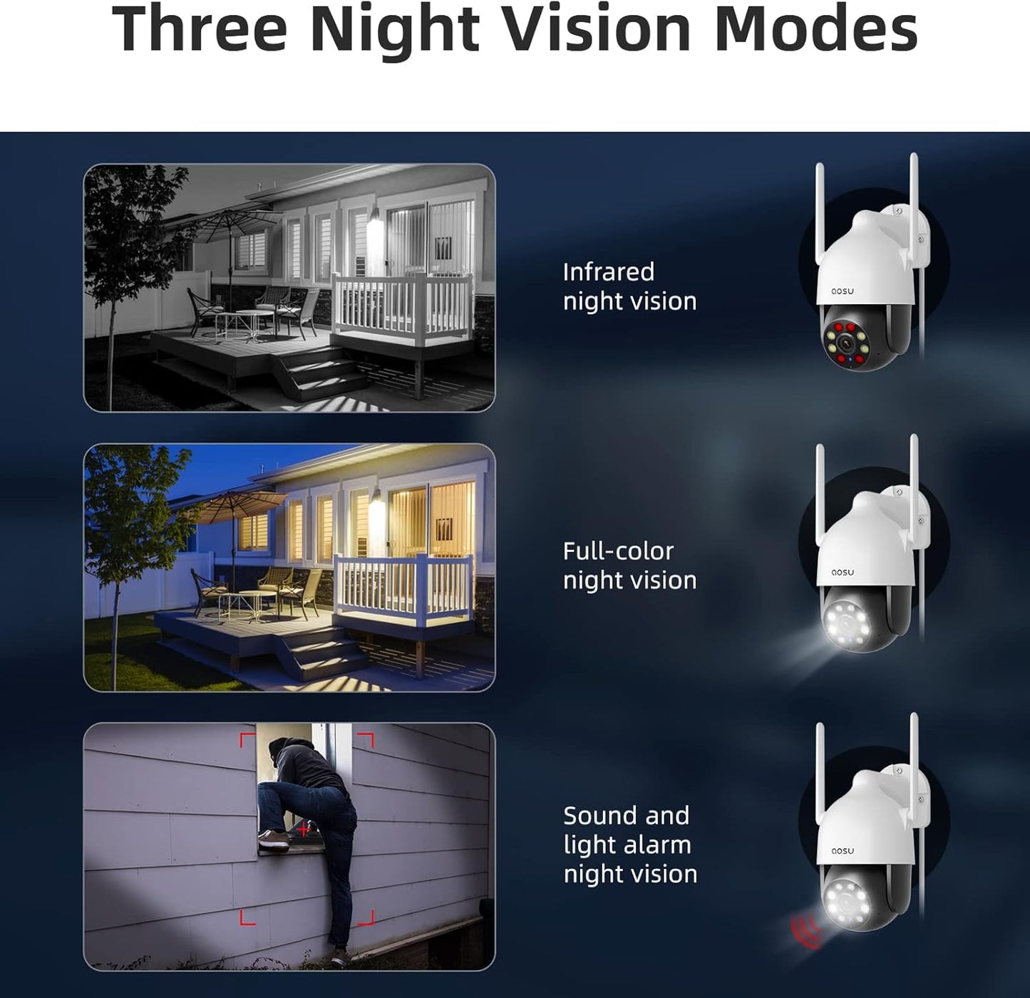 BNIB-AOSU 2K Outdoor Security Camera with 360° Pan-Tilt, WiFi Camera Surveillance Exterieur,-$50