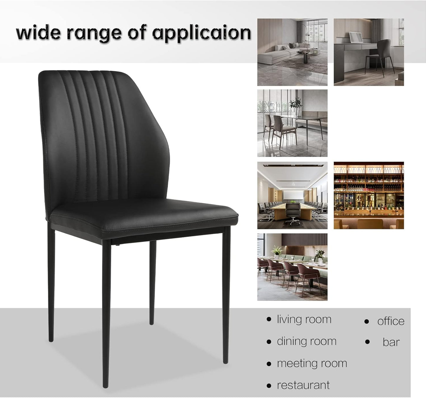BNIB-Dining Chairs Set of 2, PU Faux Leather Upholstered Mid-Century Modern Dining Room Chairs, -$140