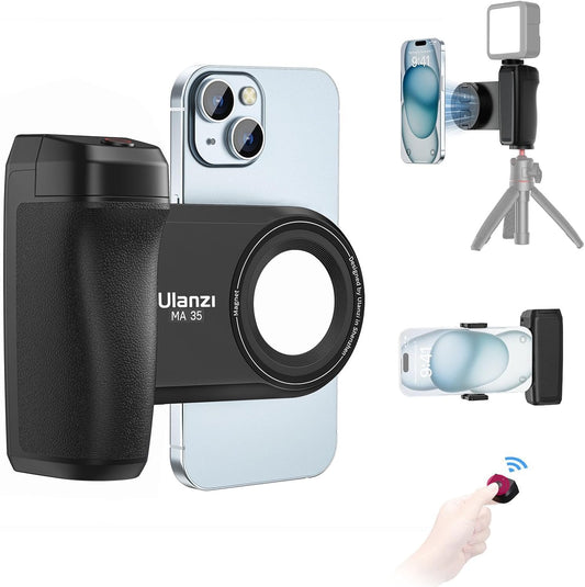 BNIB-ULANZI Magnetic Phone Grip Selfie Phone Tripod Mount MA35, 2-in-1 Magnetic Phone Clip Camera Grip Handle