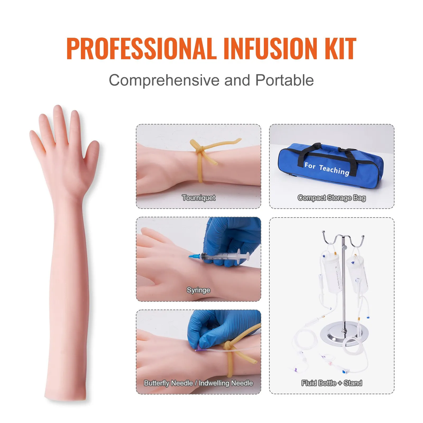 VEVOR Phlebotomy Practice Kit, IV Venipuncture Intravenous Training Kit, High Simulation IV Practice Arm Kit,-$50