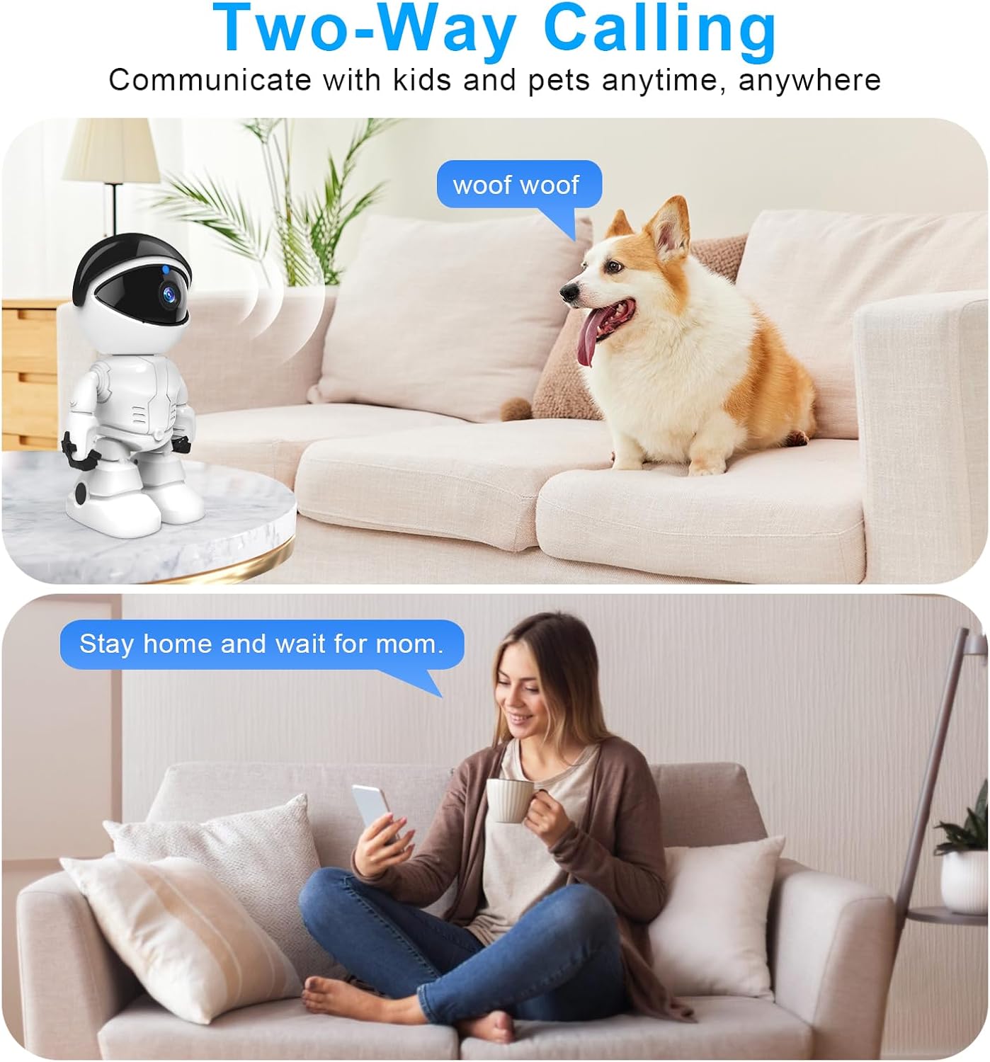 BNIB-Indoor Camera 2K 5G/2.4Ghz WiFi Home Security Camera, Baby/Pet Camera with Phone App