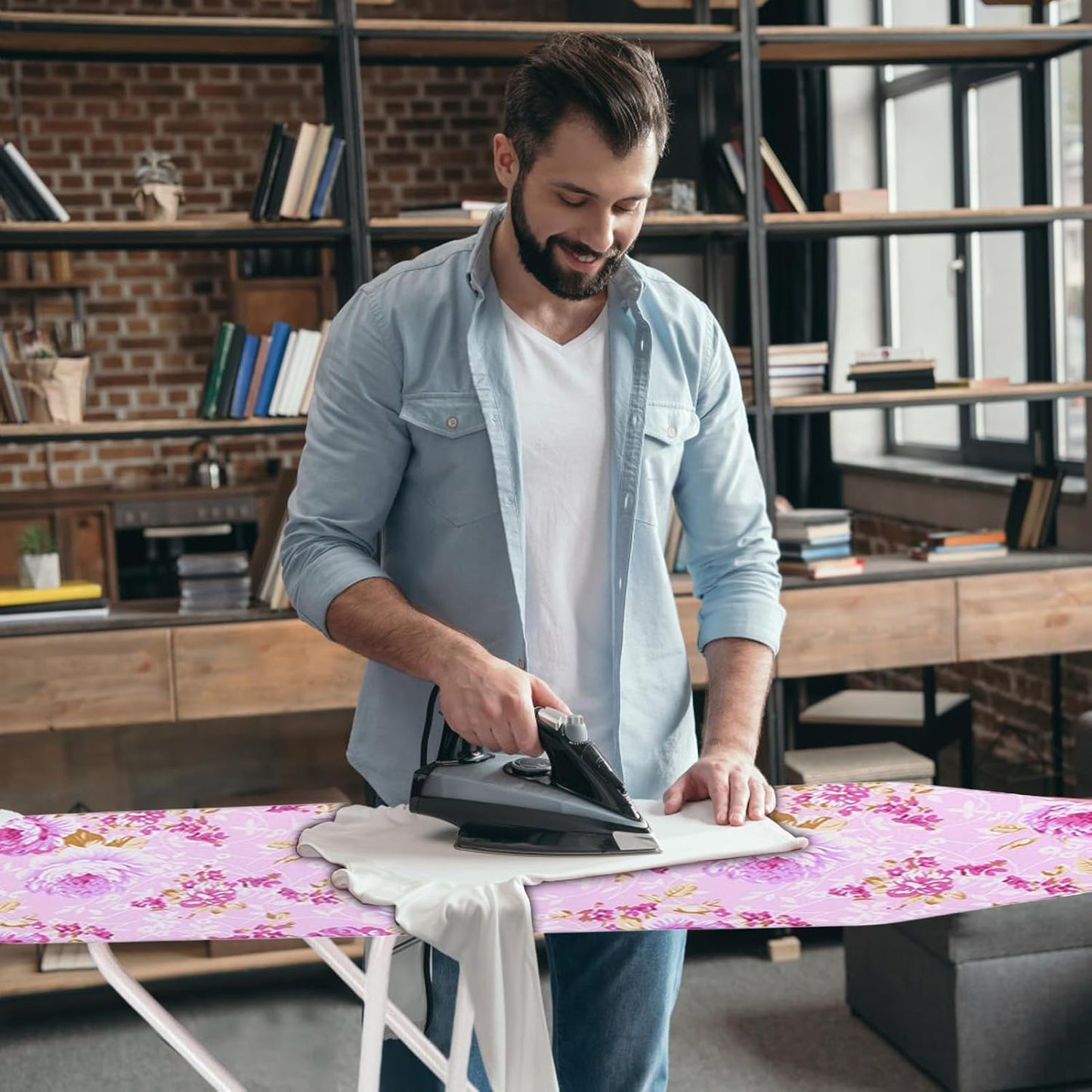 BNIB-Ironing Board Full Size, Extra-Wide Adjustable Height Folding Ironing Board with Iron Rest,-$25
