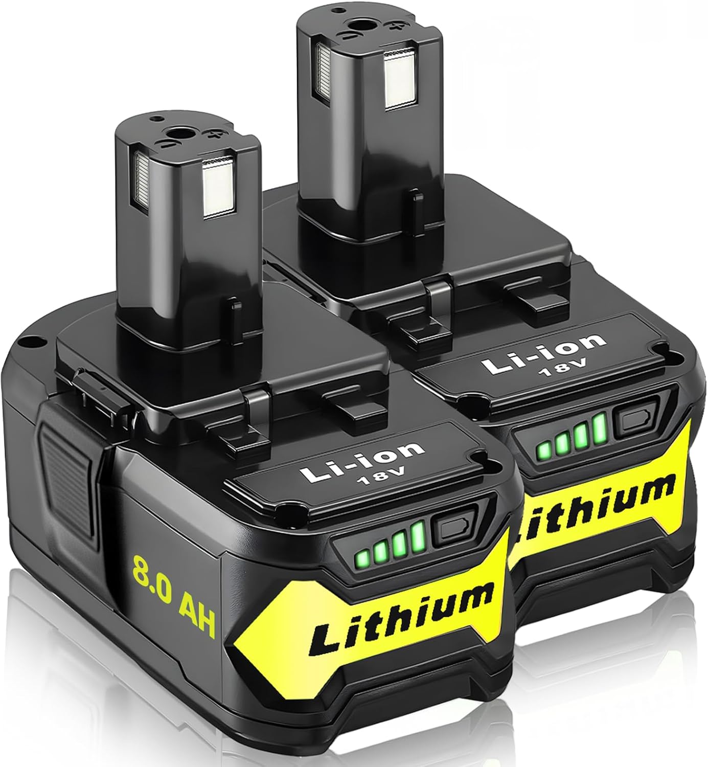 BNIB-2-Pack 18V 8.0Ah Lithium Battery Replacement for Ryobi 18V ONE+ P108 P104 P105 P102 P103 P109 P122,-$30