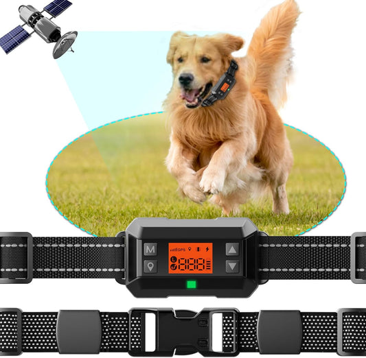 BNIB-GPS Wireless Dog Fence System,33-999 Yards Electric Fence Boundary Collar