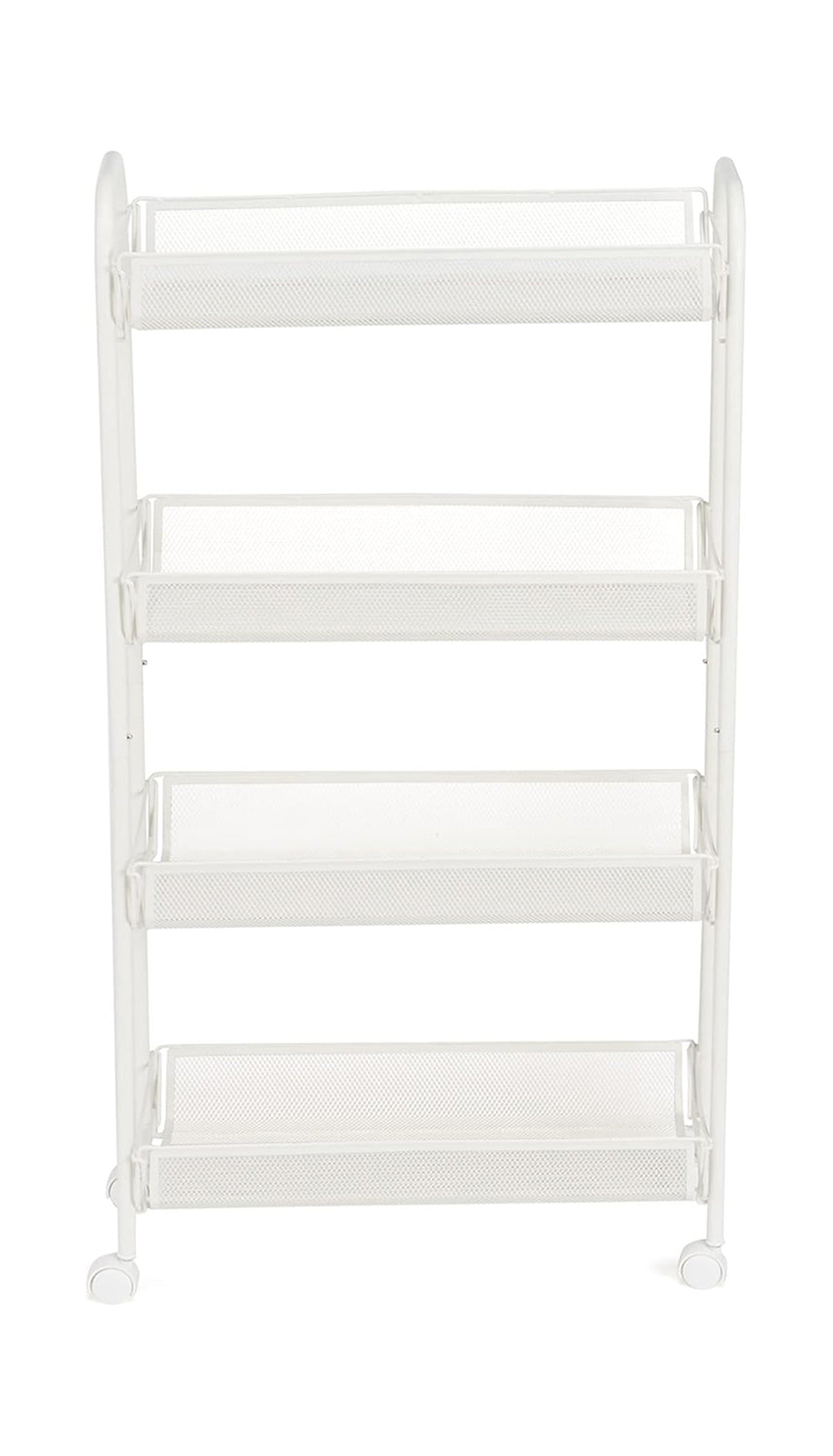 BNIB-Amazon Basics 4-Tier Metal Storage Trolley - White, -$35