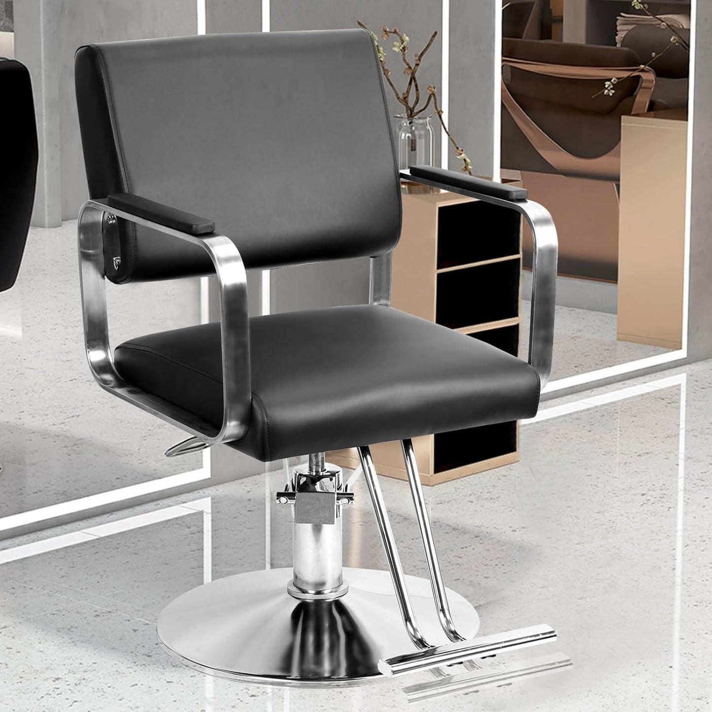 Demo(Assambled)Hydraulic Barber Chair, Salon Chair for Hair Stylist, Heavy Duty Styling Chair,-$80