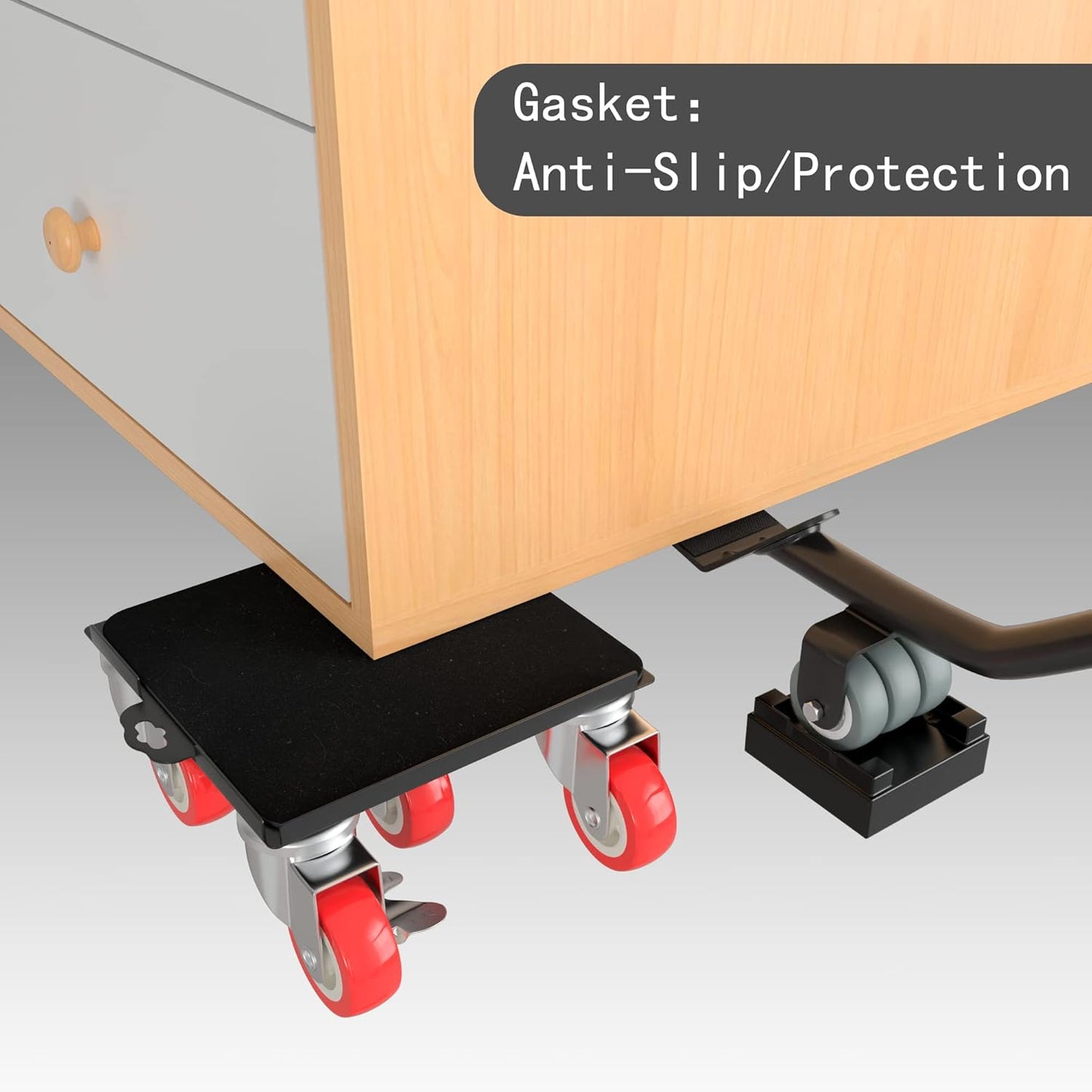BNIB-Dolly 5 Wheels Heavy Duty Large Size Carbon Steel Panel Furniture Lift Max Load 1575kg,-$60
