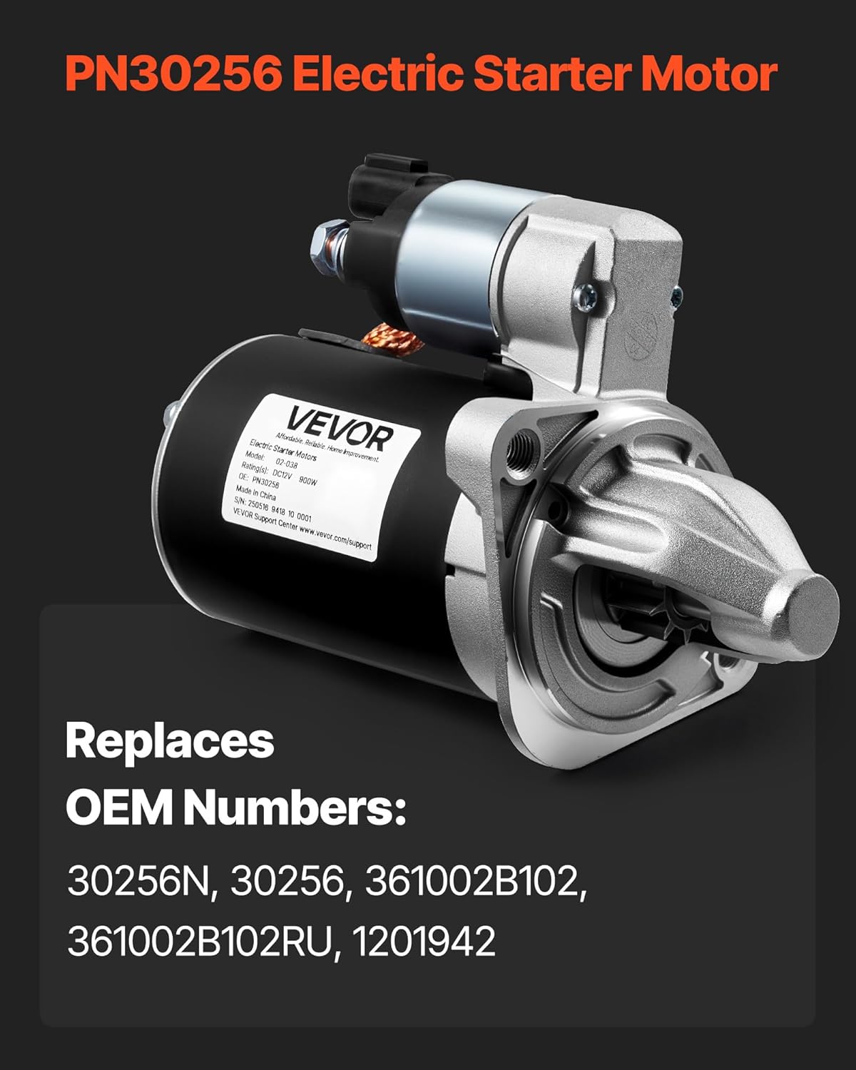 VEVOR 30256 Starter Motor, Fits Hyundai Accent 1.6L 2013-2017, Kia Rio 1.6L 2013-2015 Non Start-Stop,-$55