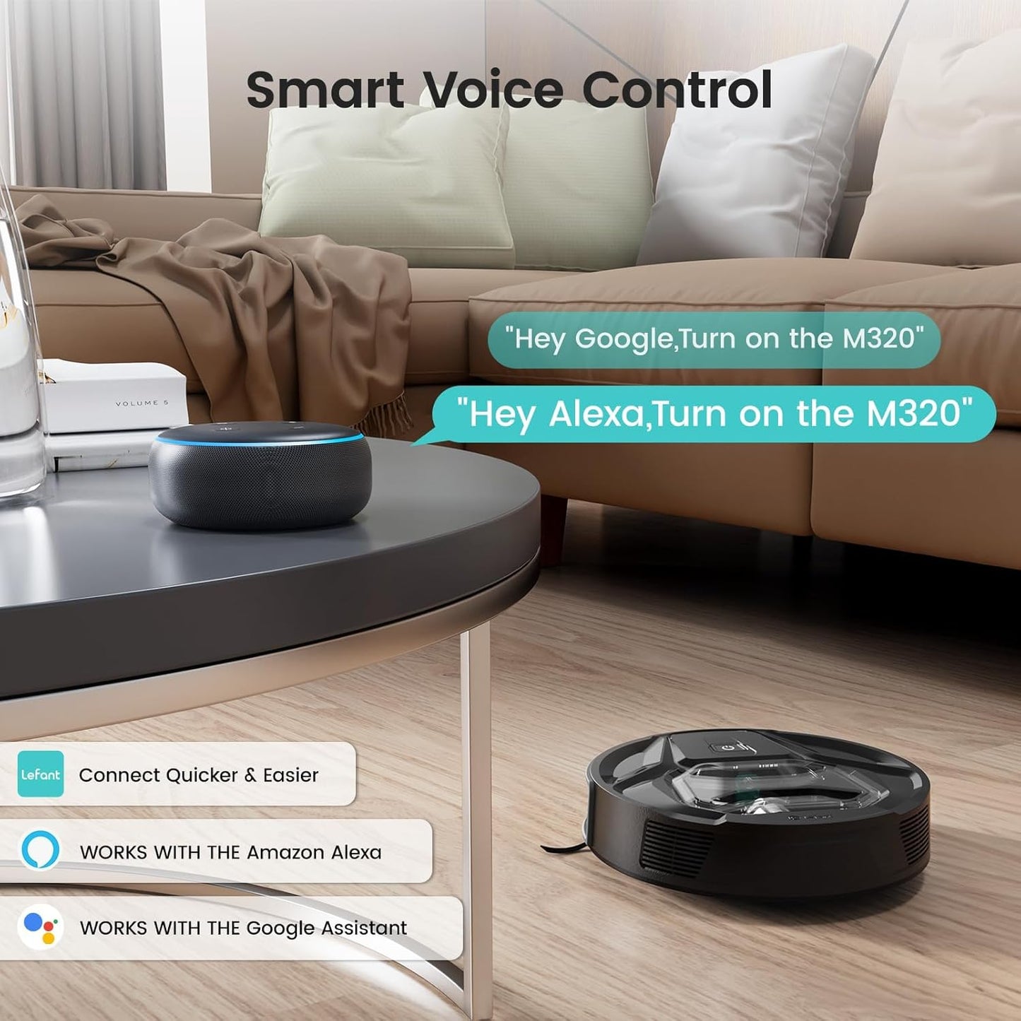 BNIB-Lefant M320 Robot Vacuum and Mop Combo, 6000Pa Strong Suction Robotic Vacuum Cleaner,-$120